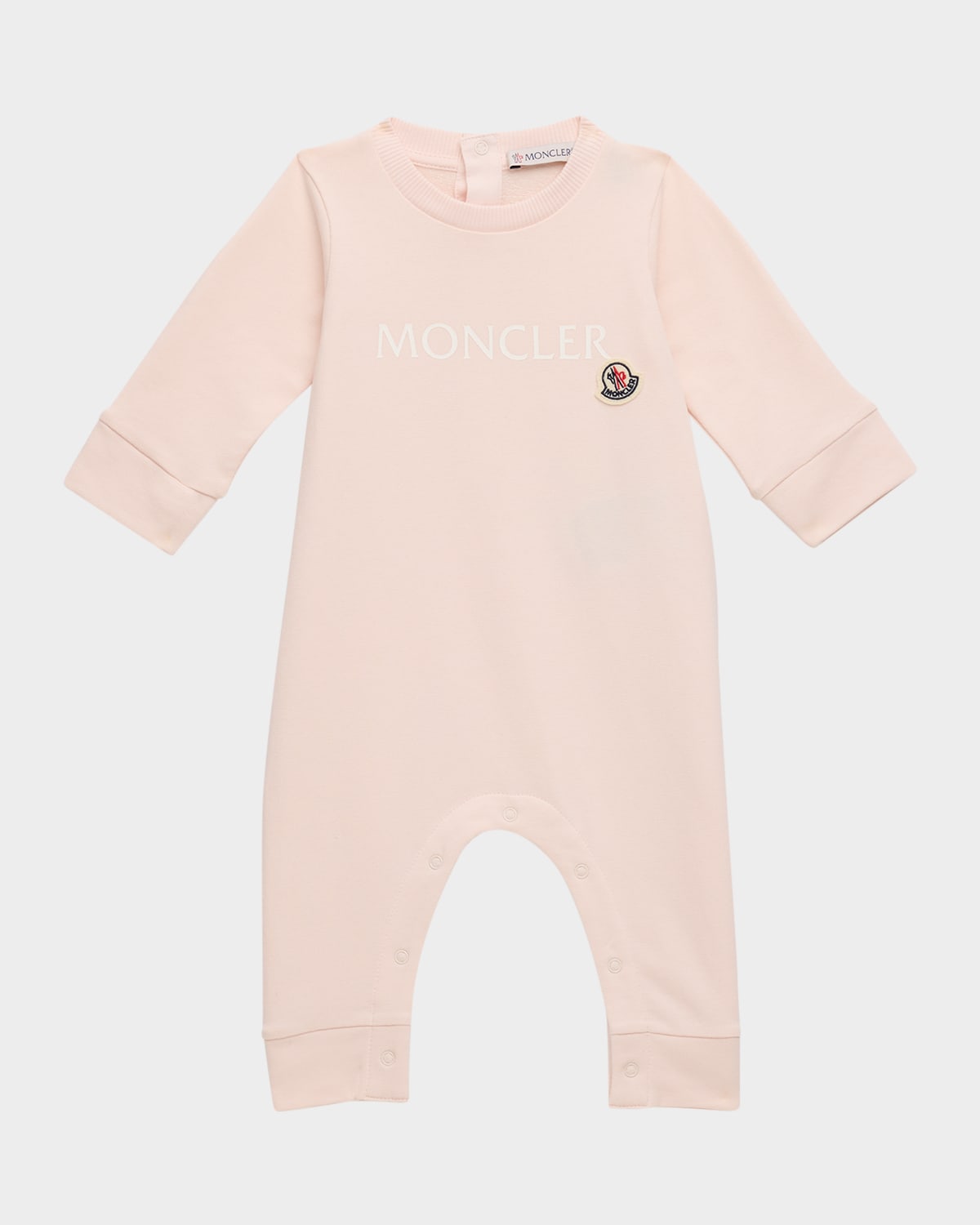 Moncler Girl's Logo-print Coverall In Pink