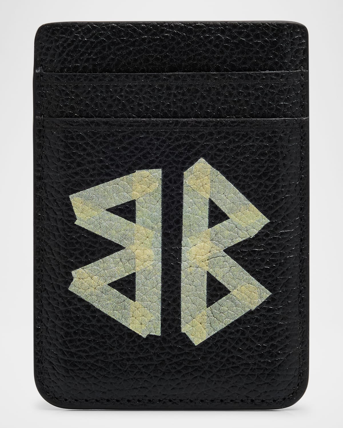 Men's Leather BB Logo Cash Magnet Card Holder