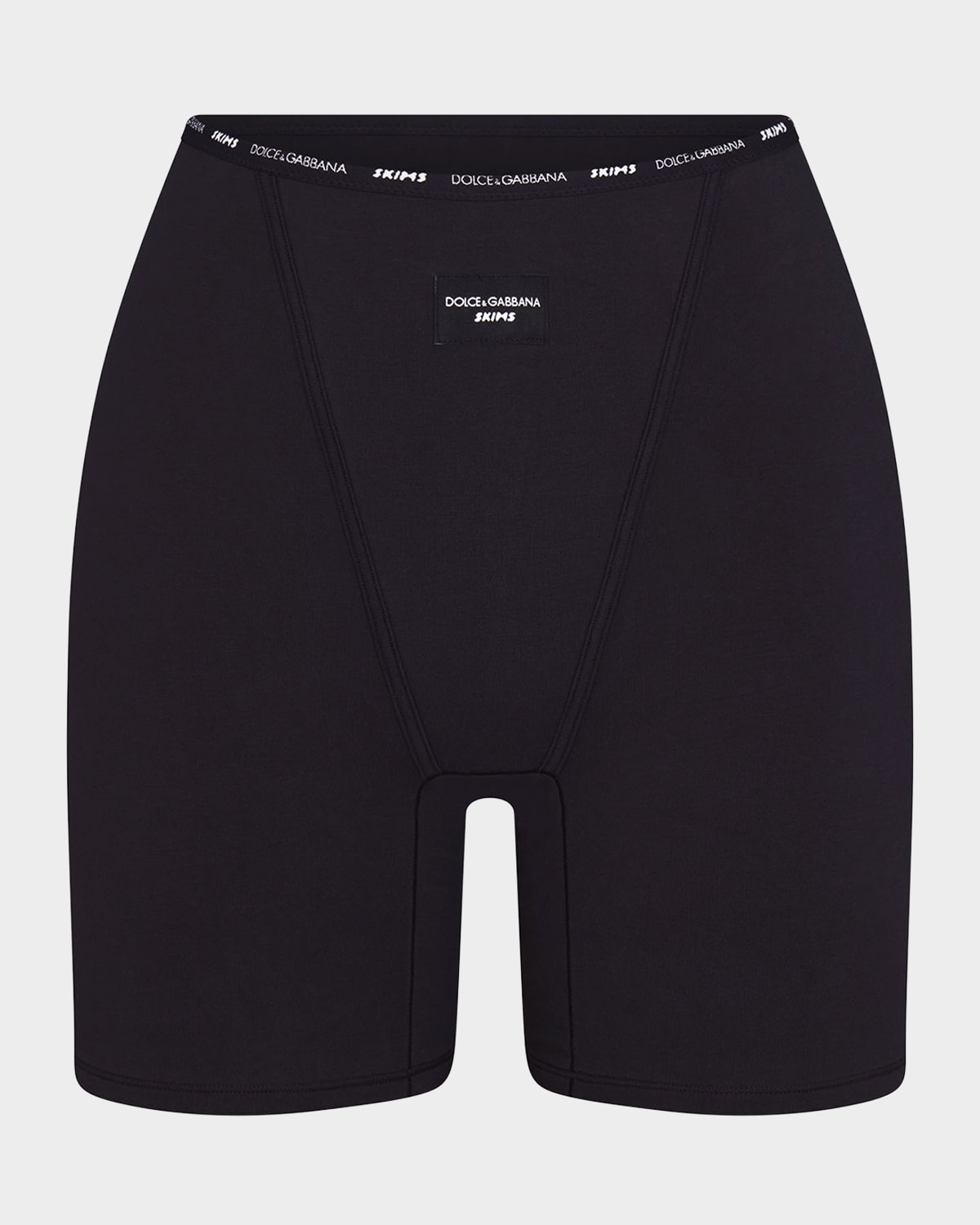 Dolce & Gabbana X Skims Cotton Jersey Boxers In Onyx