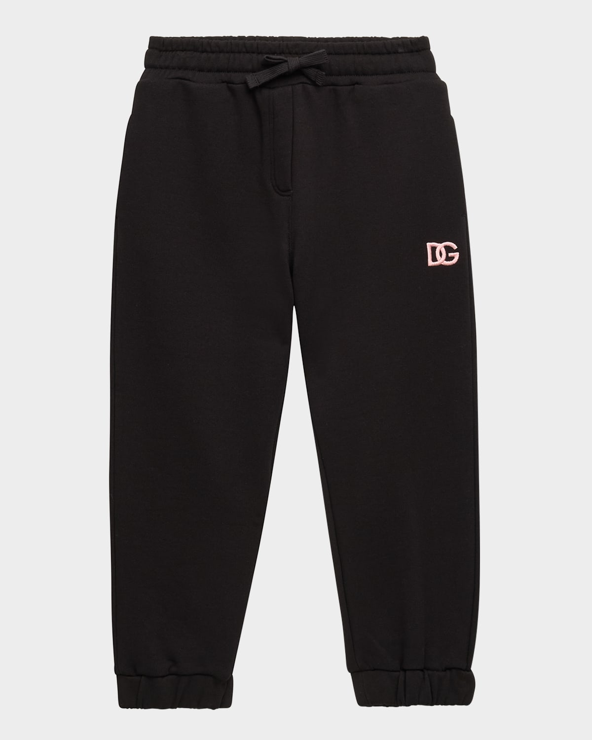 Dolce & Gabbana Boy's Jersey Sweatpants W/ Interlocked Logo In Nero