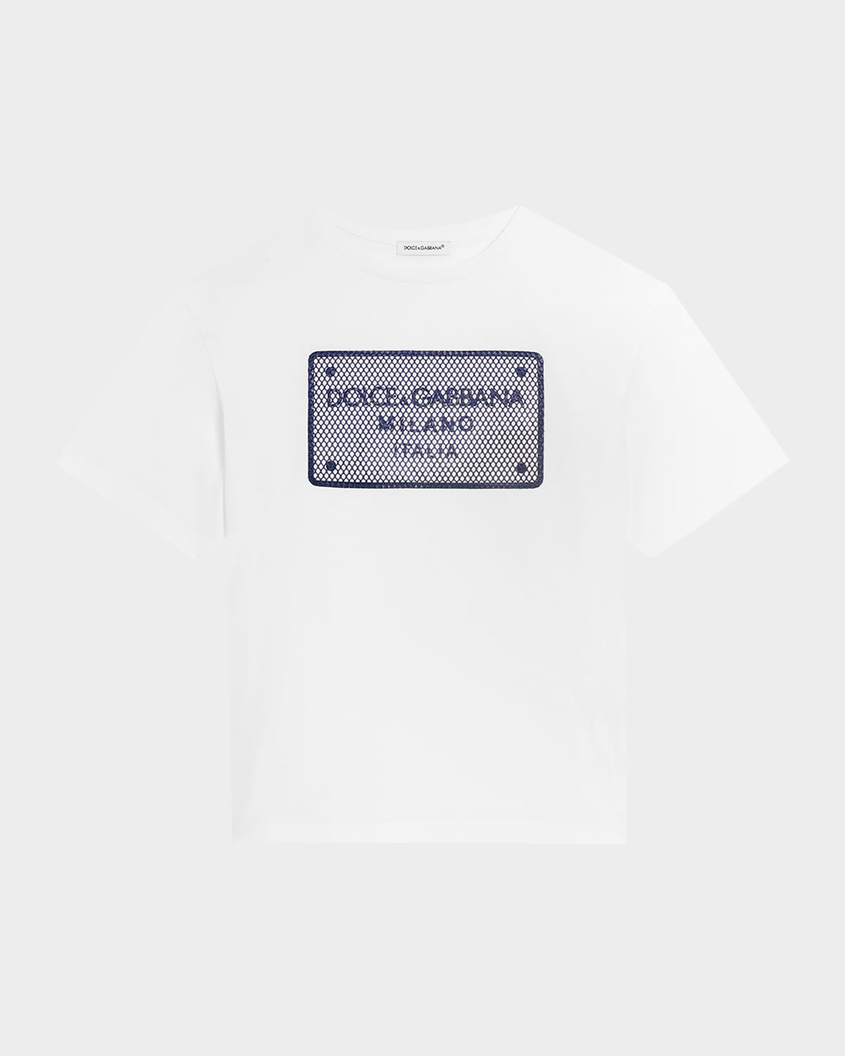 Dolce & Gabbana Boy's Branded Plaque Graphic T-shirt In Bianco