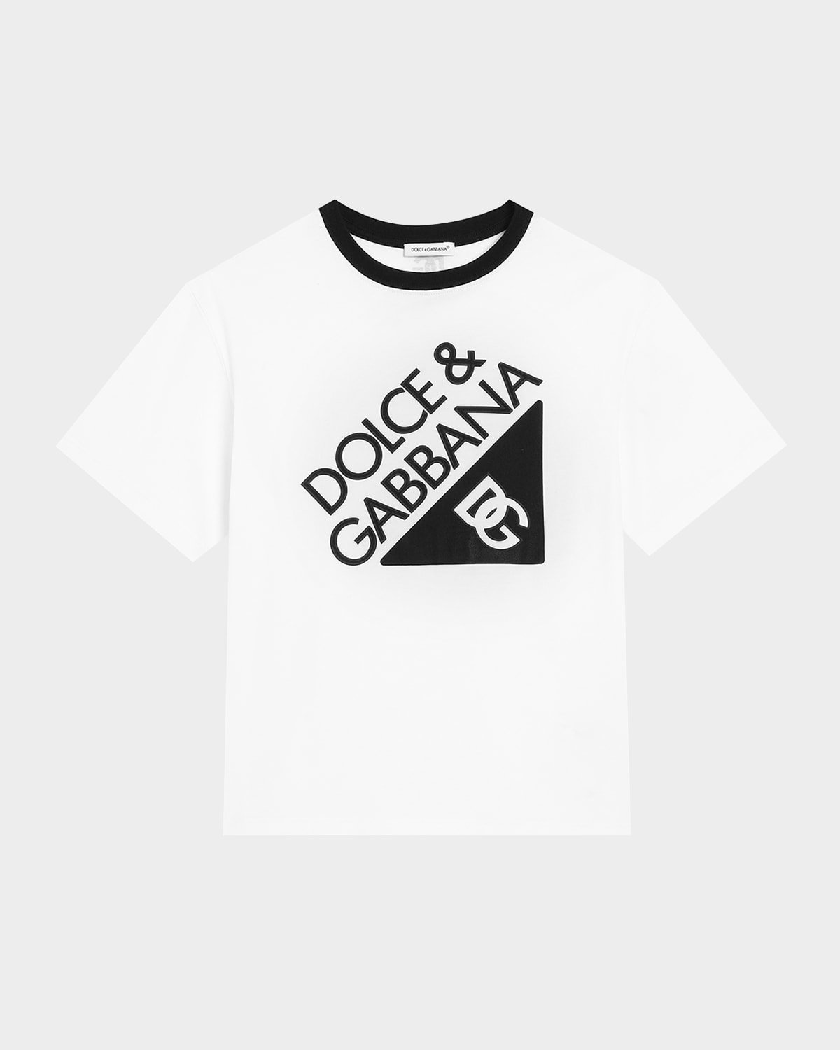 Dolce & Gabbana Baby Printed Cotton T-shirt In Bianco Ottico