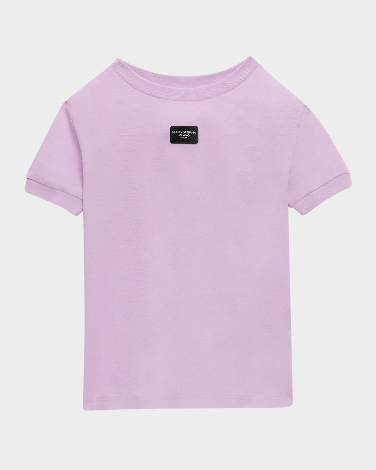 Dolce & Gabbana Girl's Rubberized Logo-print T-shirt In Light Purp