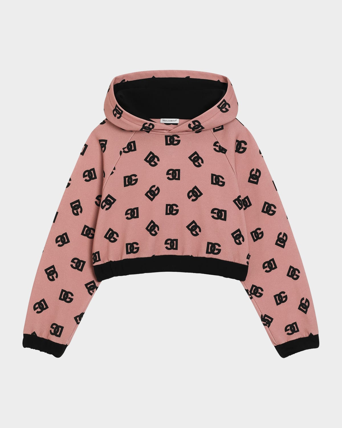 DOLCE & GABBANA GIRL'S DG LOGO-PRINT HOODIE 