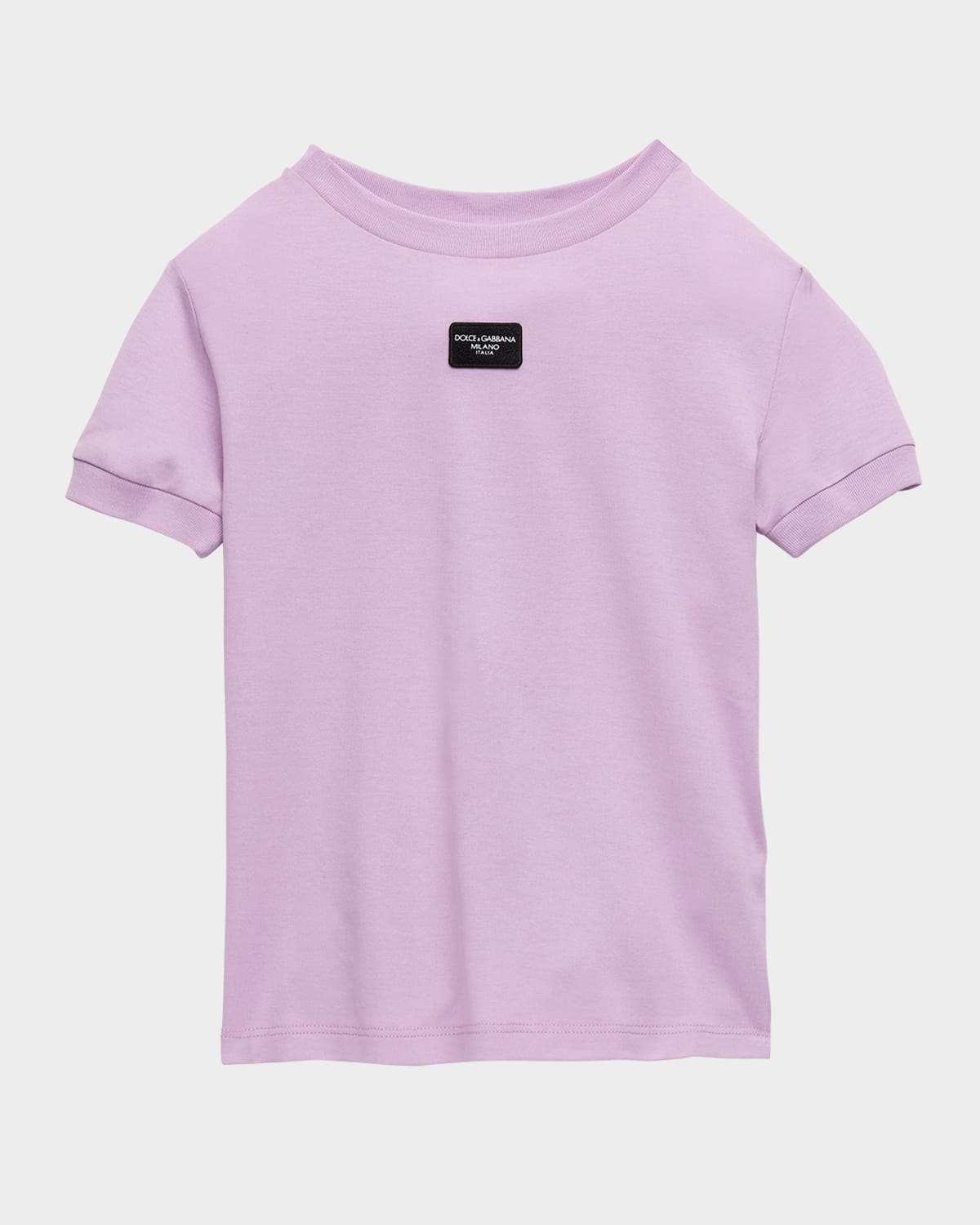 Dolce & Gabbana Girl's Rubberized Logo-print T-shirt In Light Purp