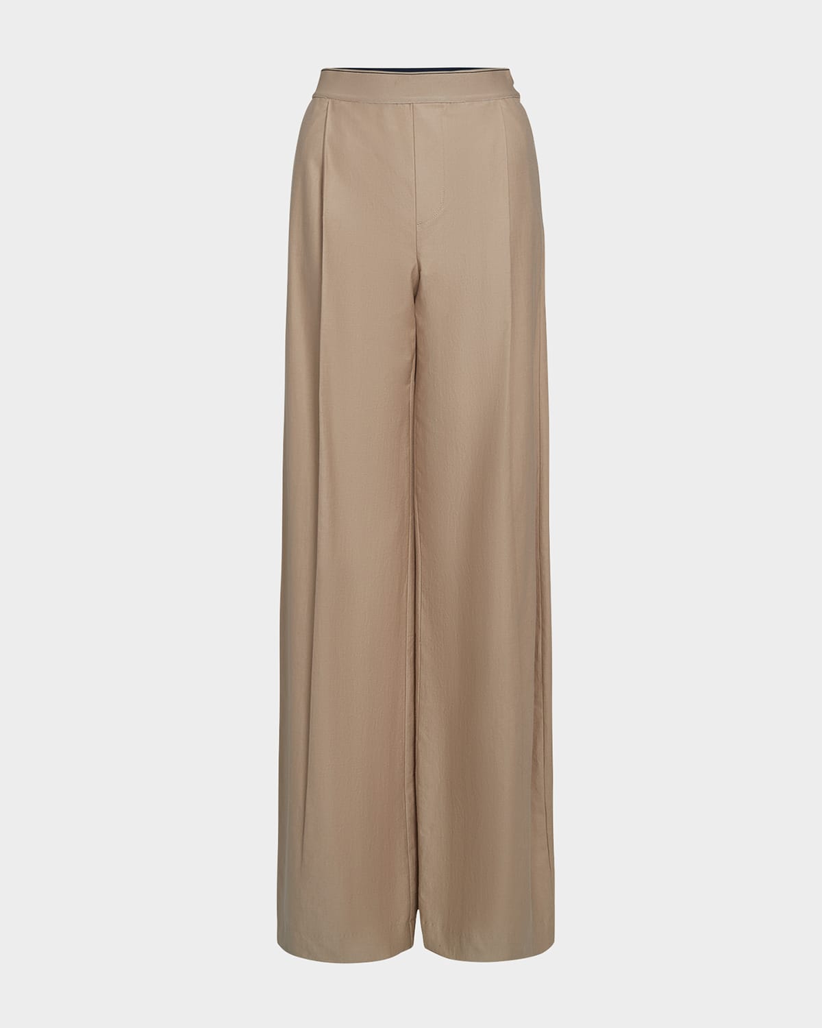 Vince Mid-rise Pleated Wide-leg Pants In Dune Stone