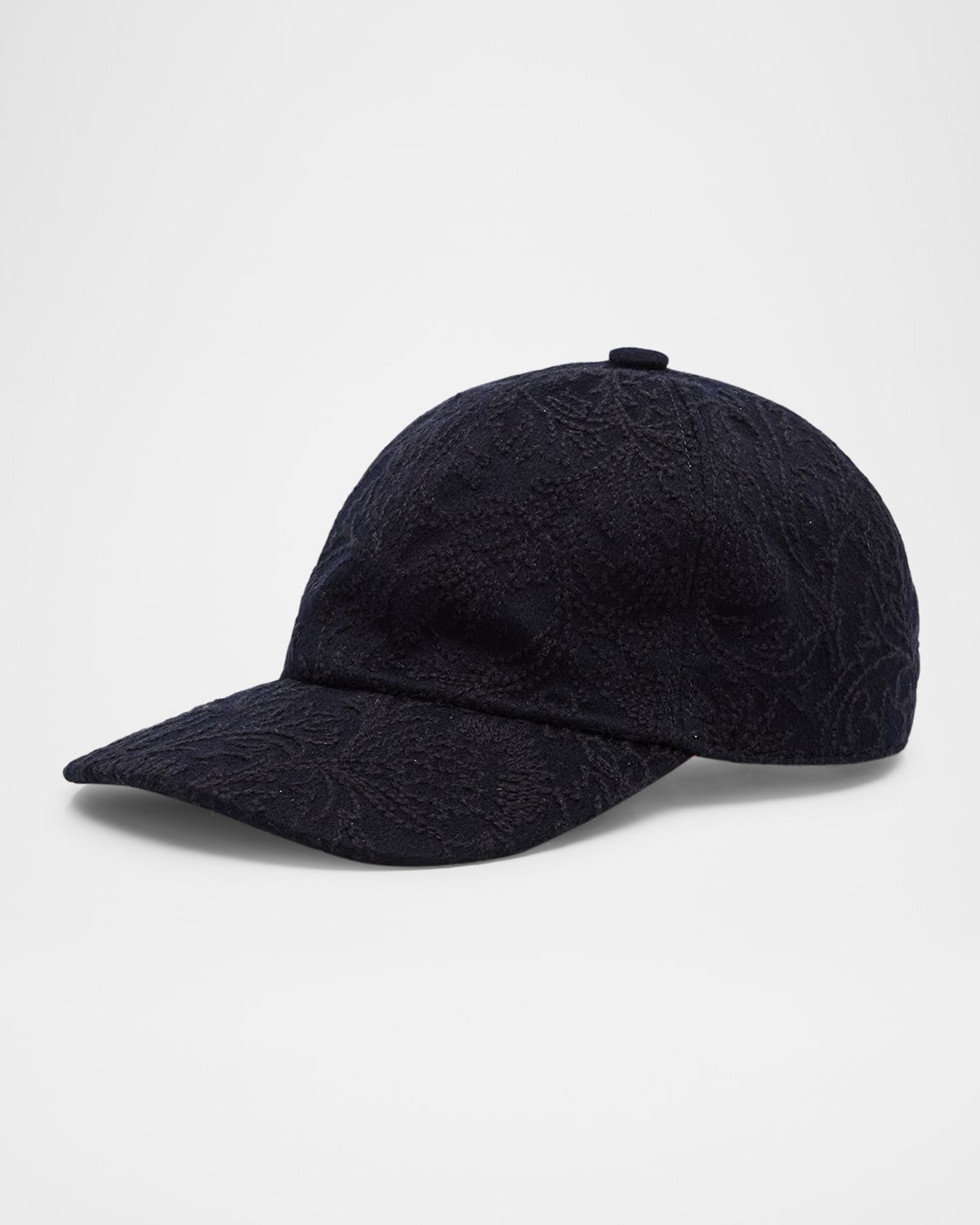 Loro Piana Embroidered Baseball Cap In Blue Navy