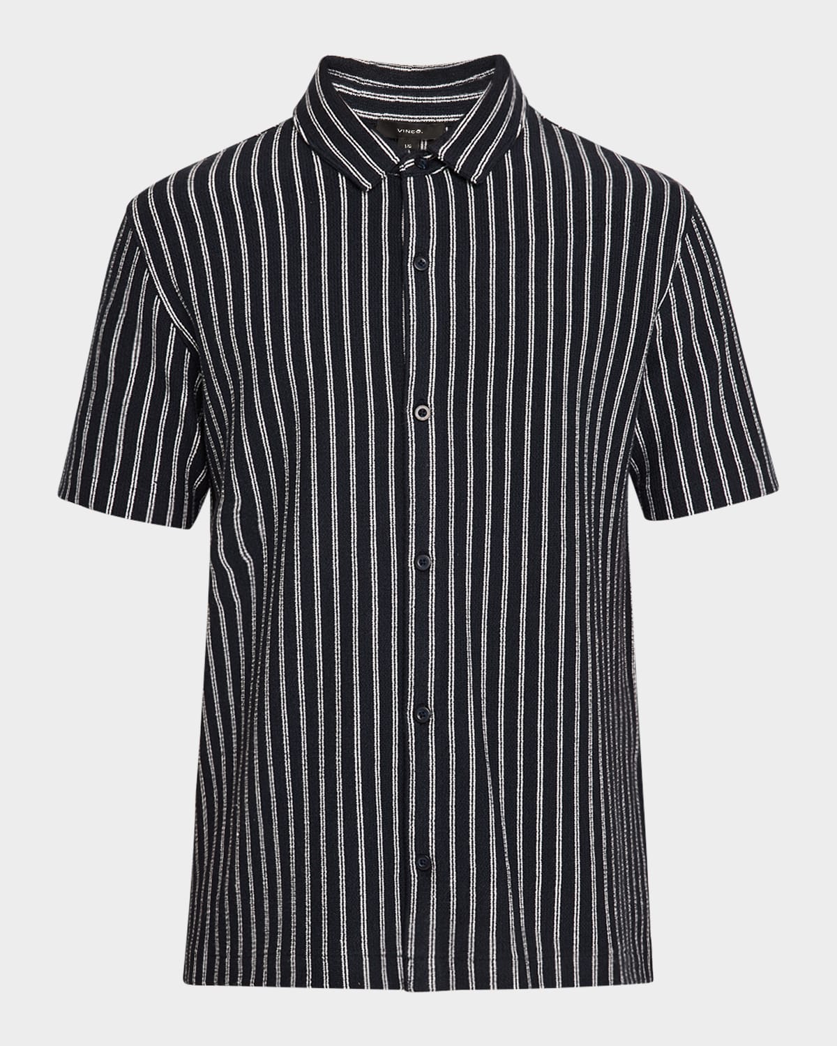 Vince Printed Short Sleeve Button Front Shirt In Coastal/classic Crea