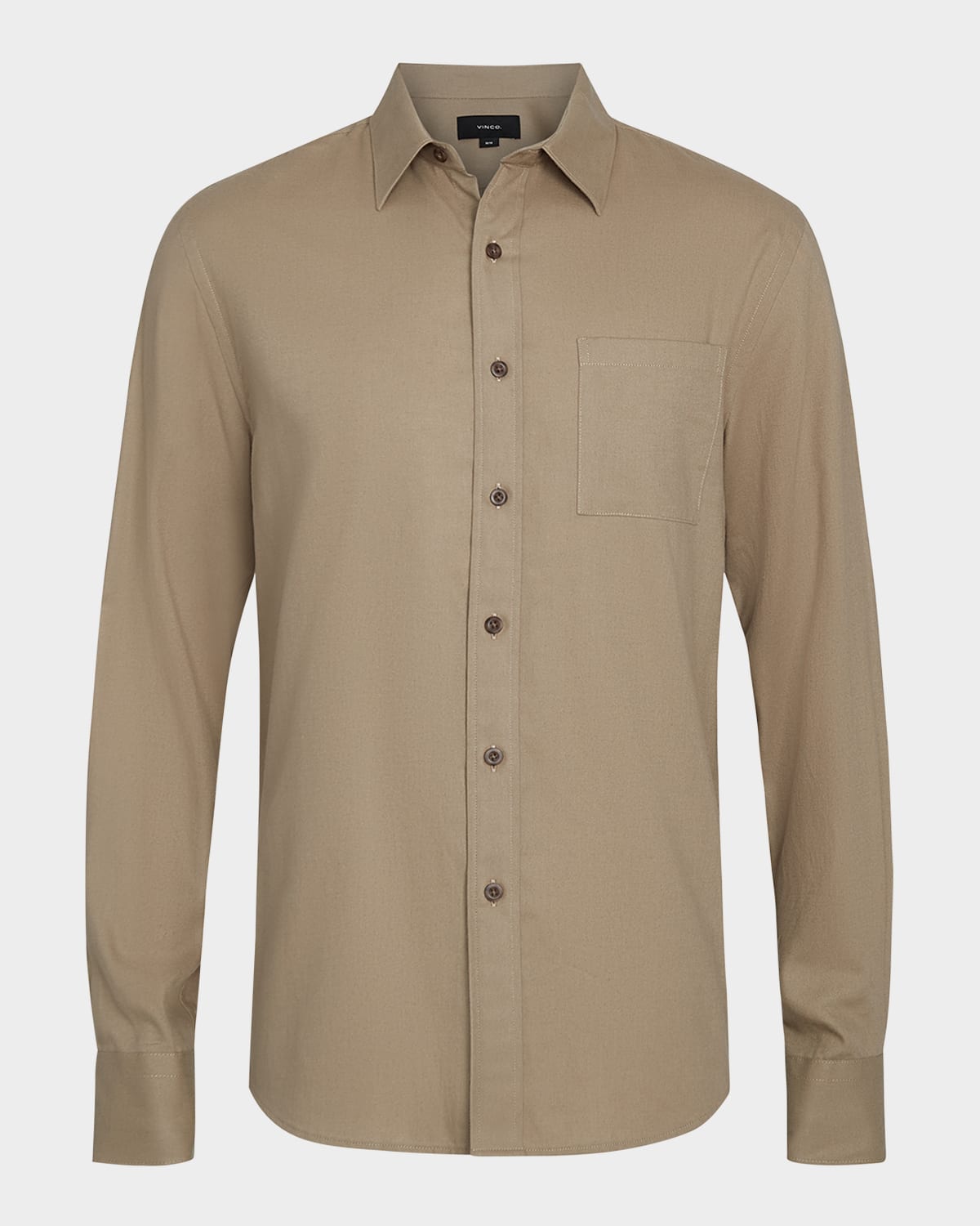 Vince Men's Cotton And Wool Twill Sport Shirt In Cameletto