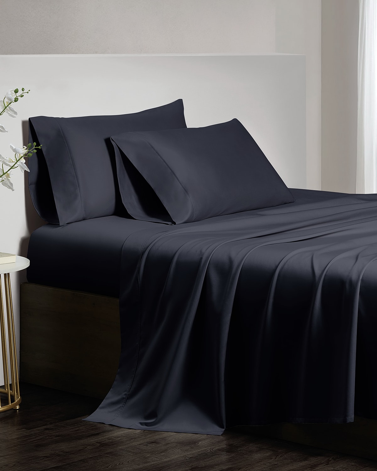 Donna Karan Home Luxe Egyptian 4-piece 700 Thread Count King Sheet Set In Black