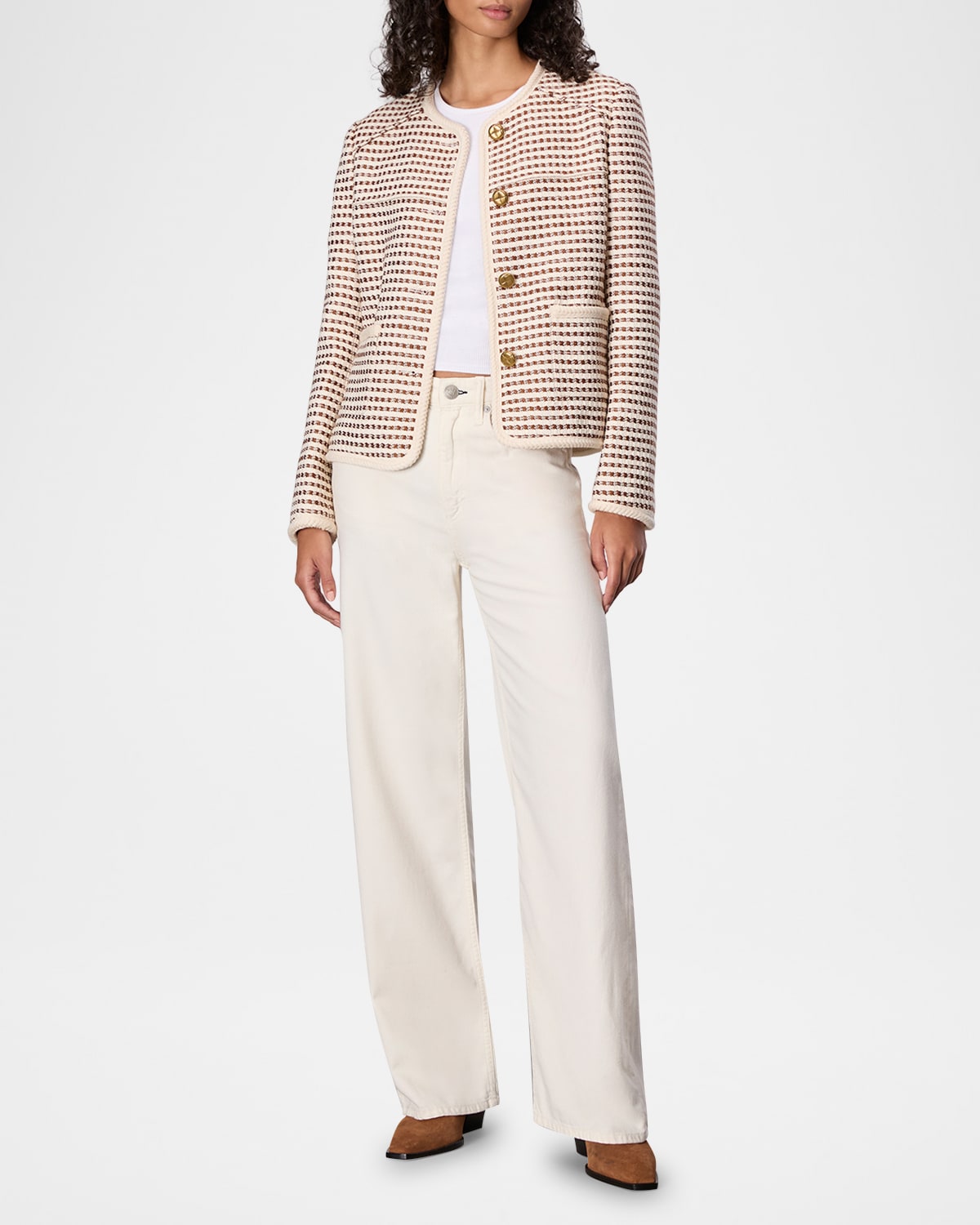 Rag & Bone Mirabelle Tweed Jacket In Ivorymult