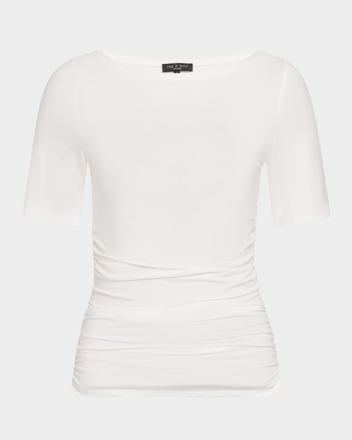 RAG & BONE LUCA SHIRRED SHORT-SLEEVE TOP 