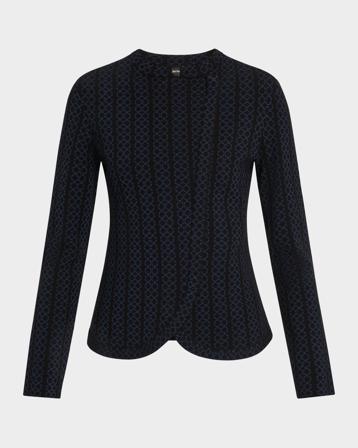 Emporio Armani Two Tone Jacquard Collarless Jacket In Black