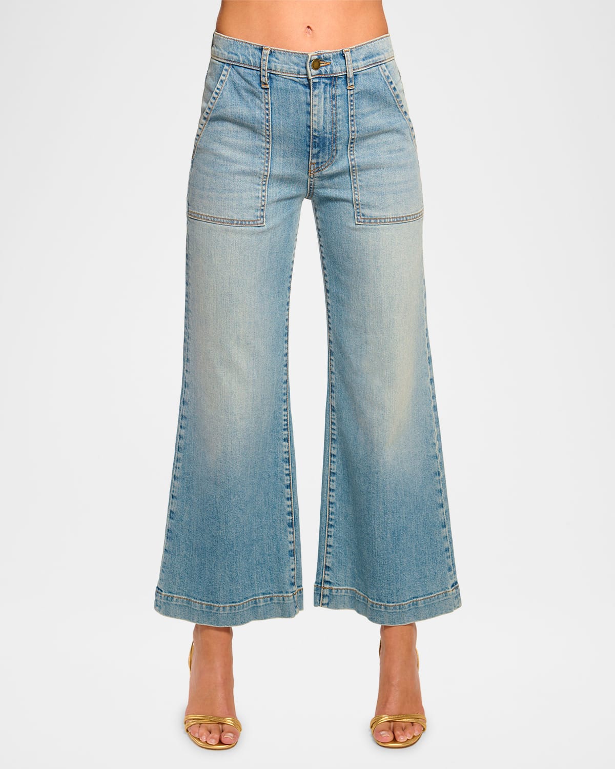 RAMY BROOK CLIFFORD CROPPED WIDE-LEG JEANS 