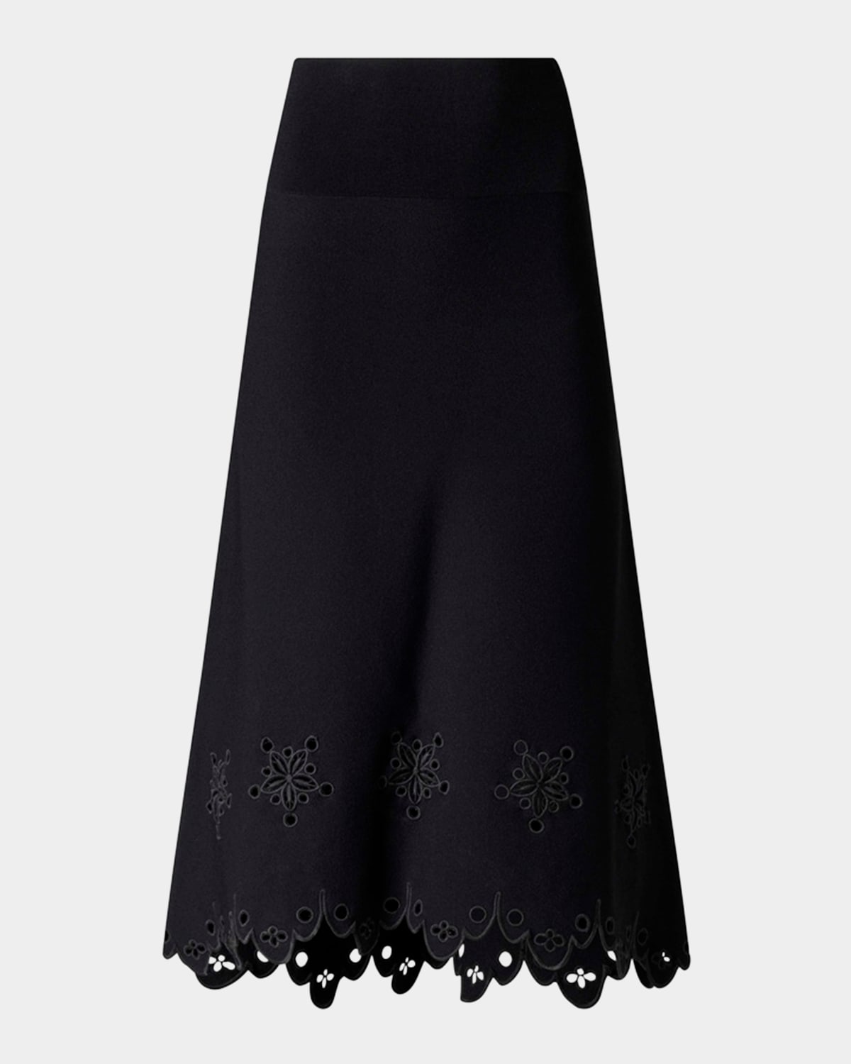 Melly Scallop Cutout Floral Maxi Skirt