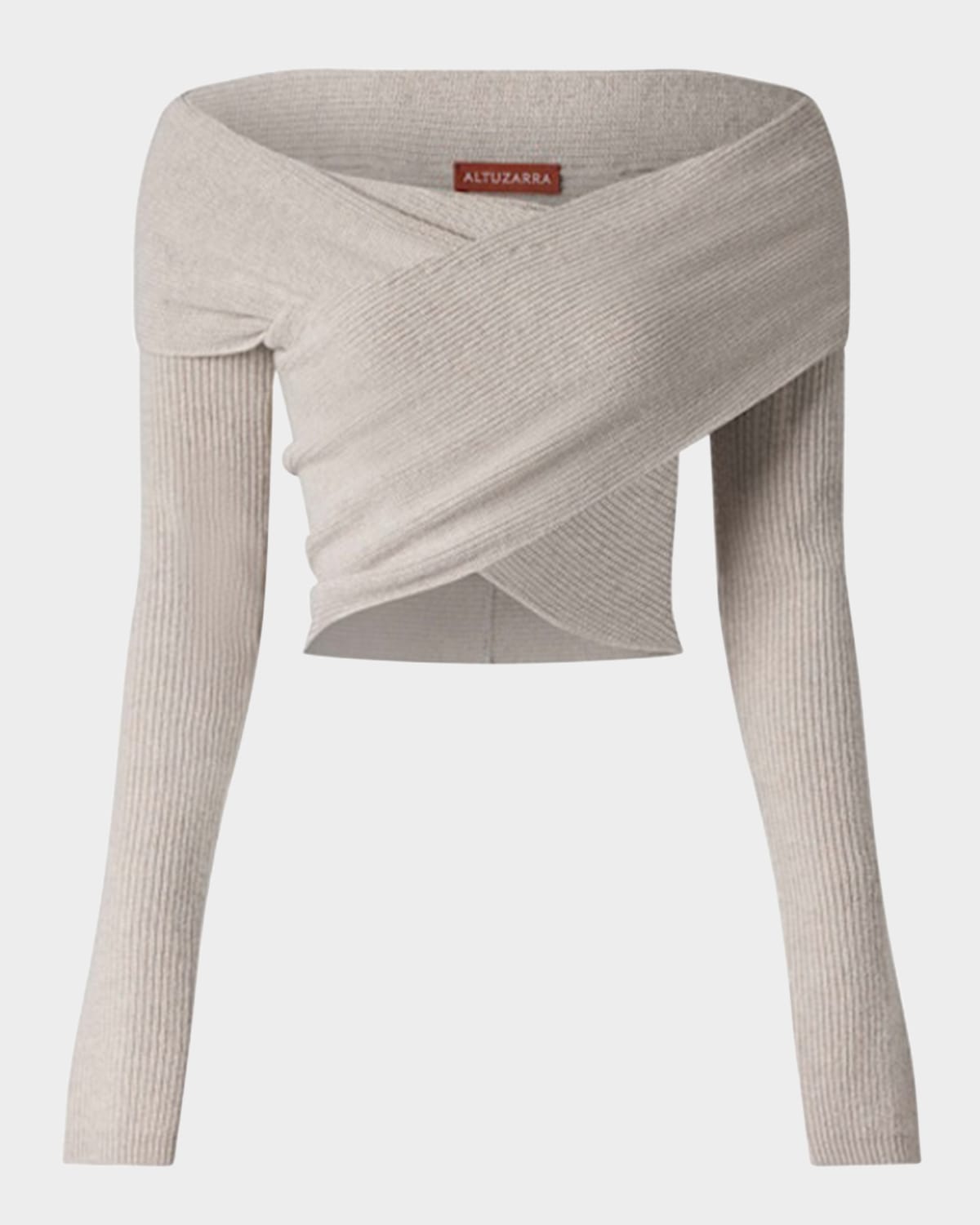 Altuzarra Mimi Off-shoulder Wrap Wool Cashmere Sweater In Ivory