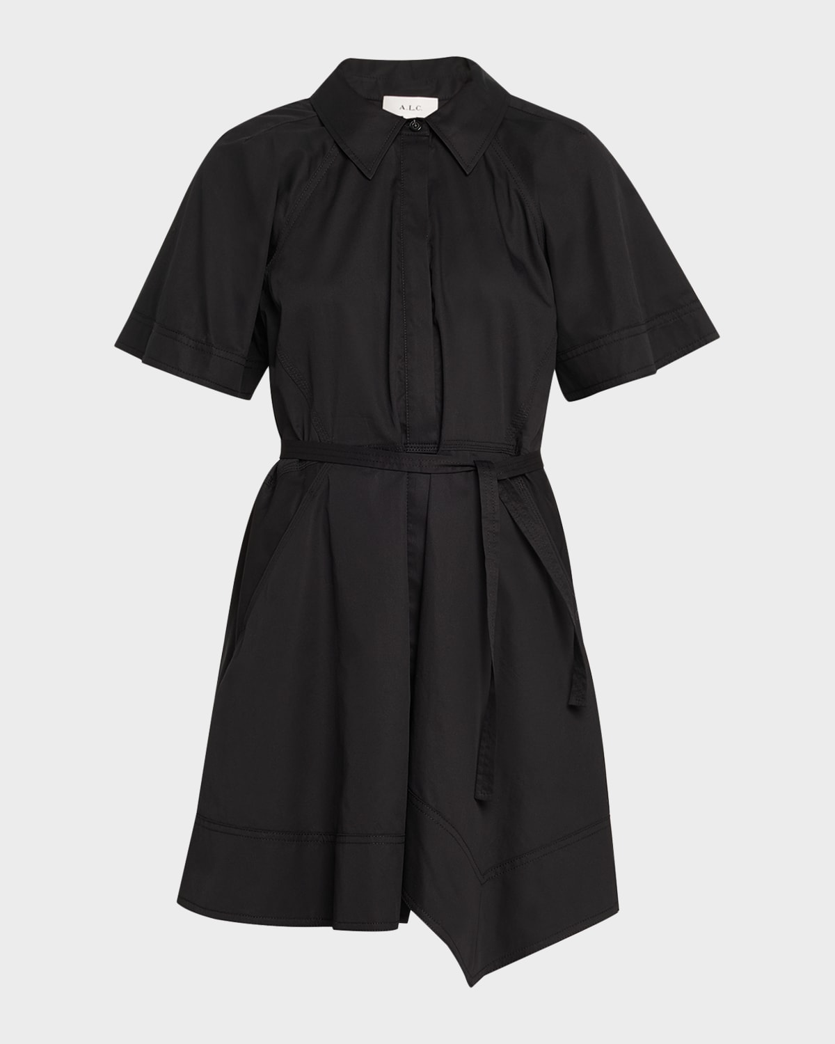 A.l.c Julie Short-sleeve Shirtdress In Black