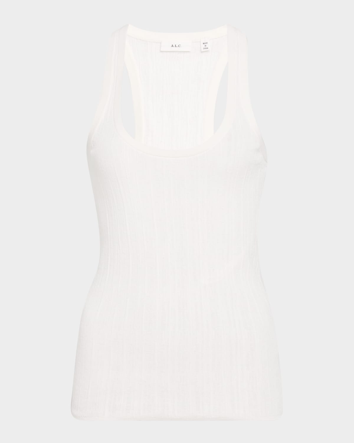 A.l.c . Iris Racerback Cotton Blend Tank In Bright Whi