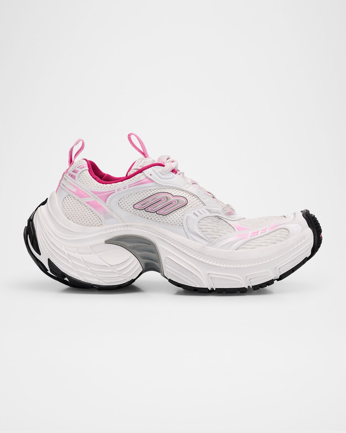 Balenciaga Multicolor Mesh And Rubber 6xl Sneakers In 9511 Whit/l Pink/gry/blac