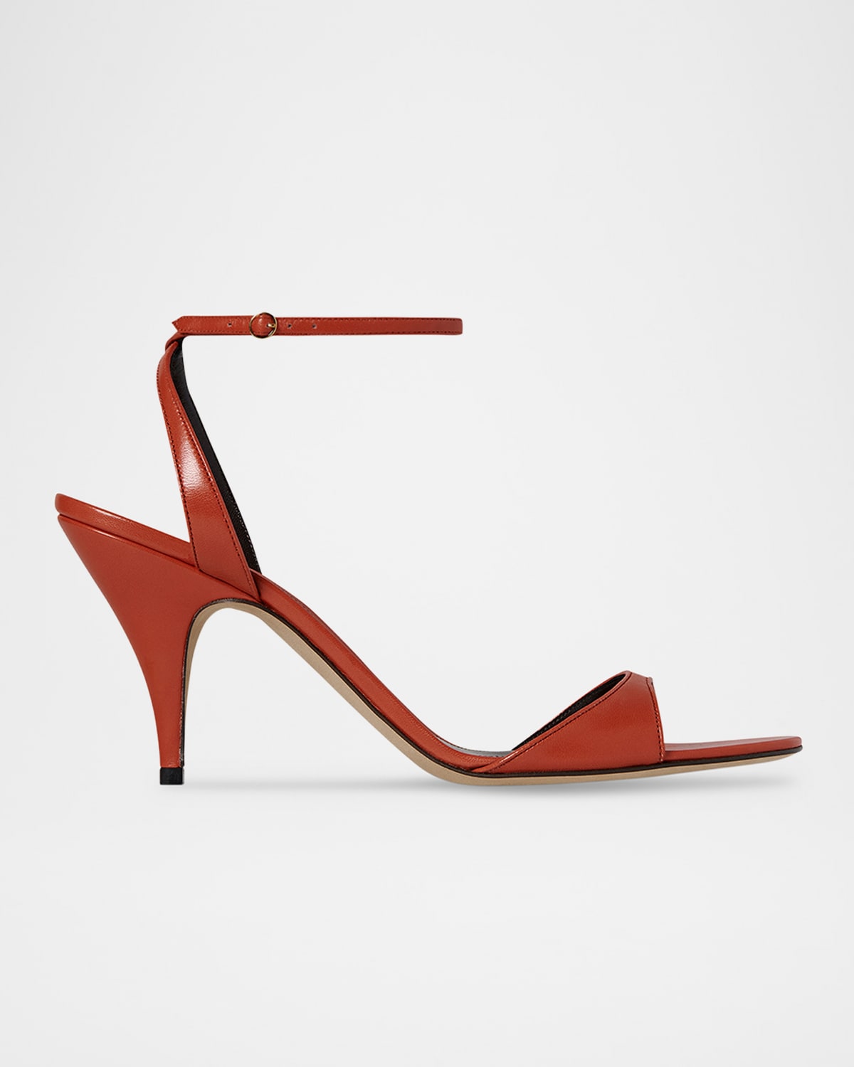 Shop The Row Vika Leather Ankle-strap Sandals In Ord Orange Red