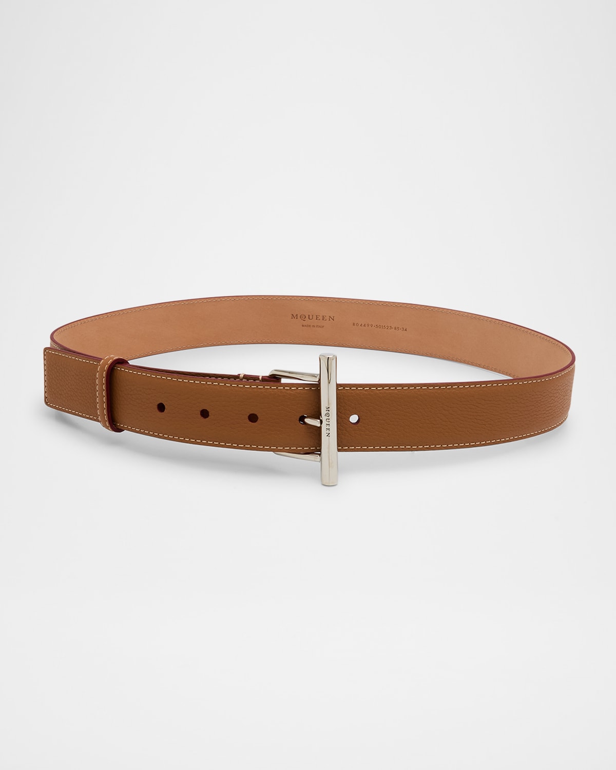 Sling Cross-Bar Buckle Leather Belt