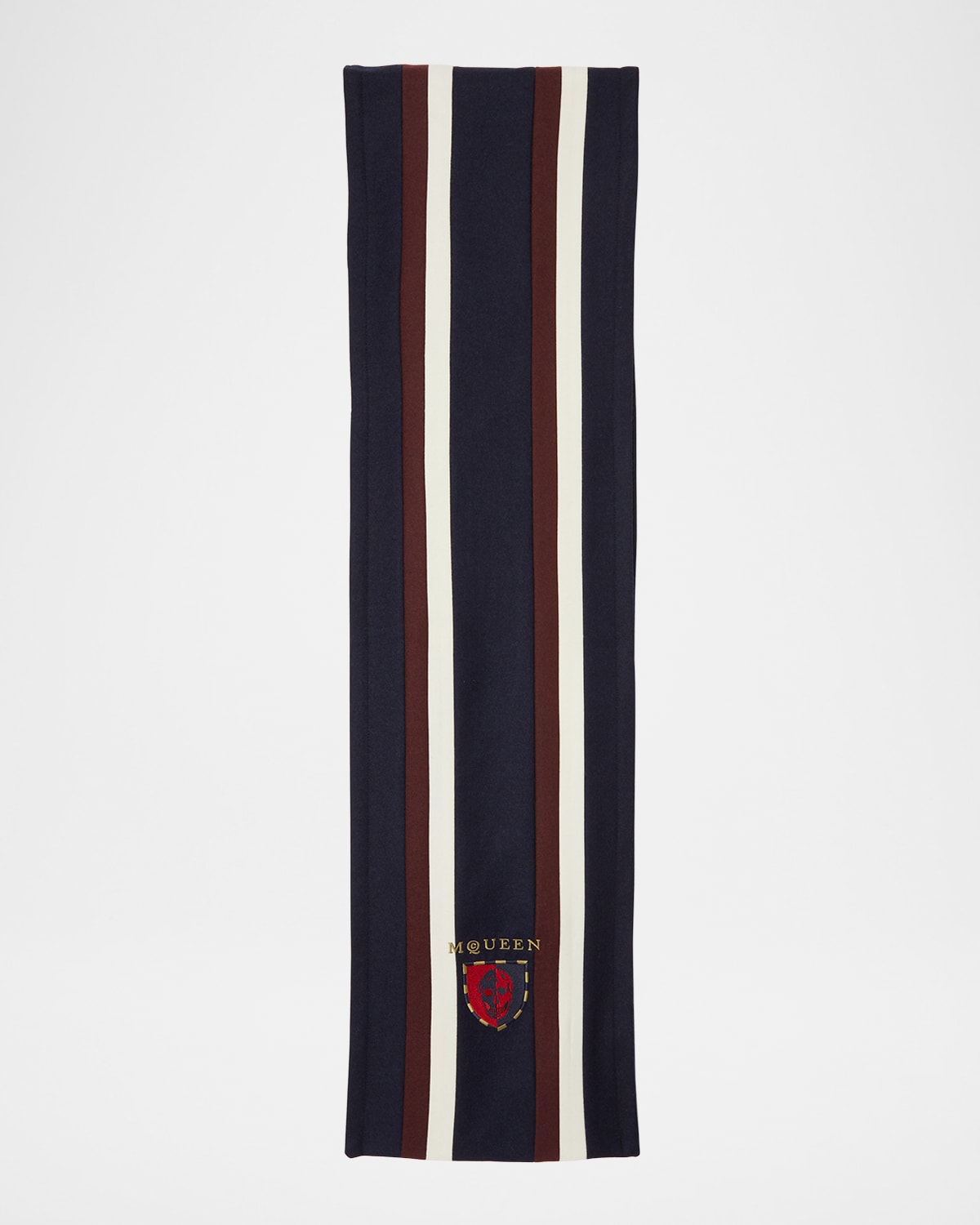 Striped Scarf W/ Logo Crest