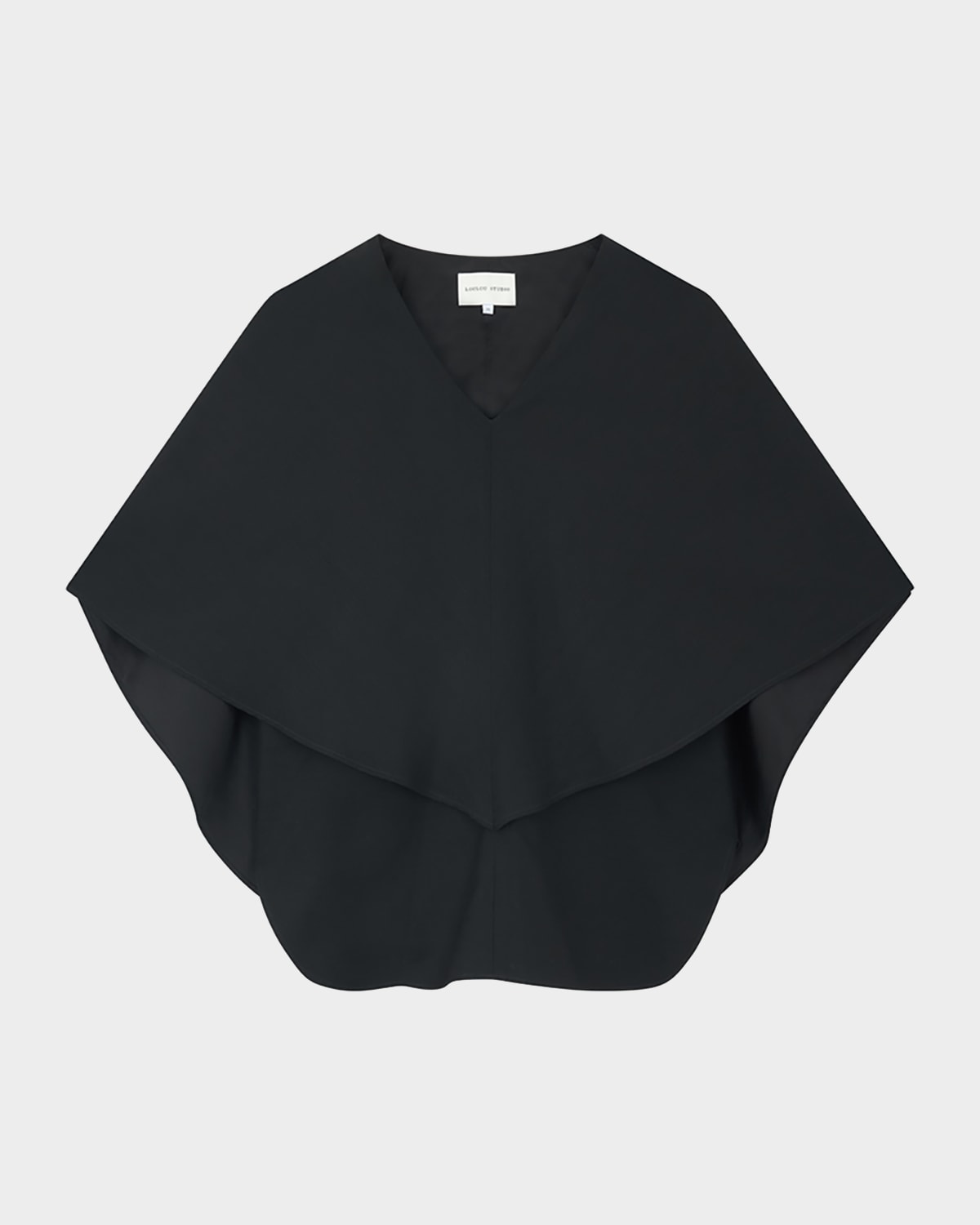 LOULOU STUDIO ARONA V-NECK CAPE BLOUSE 