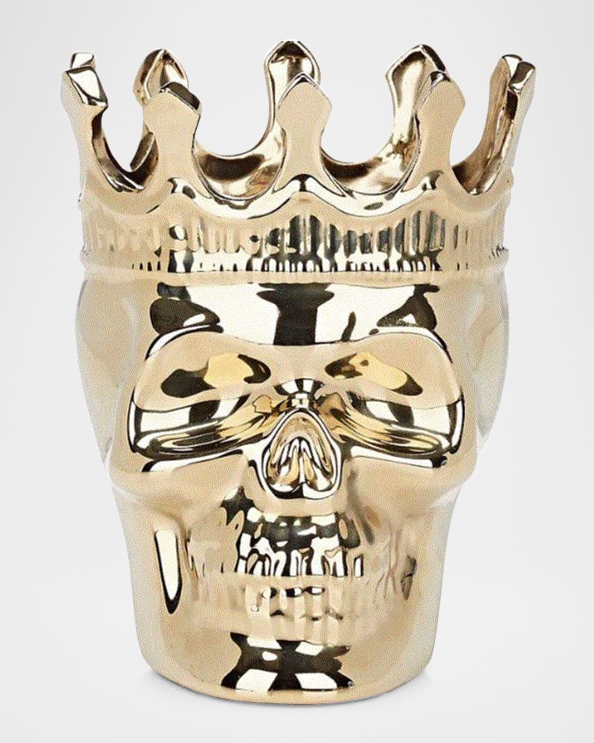 Thompson Ferrier Golden Bonaparte Skull Candle, 23.3 Oz. - Wood Charmel Scent In Gold