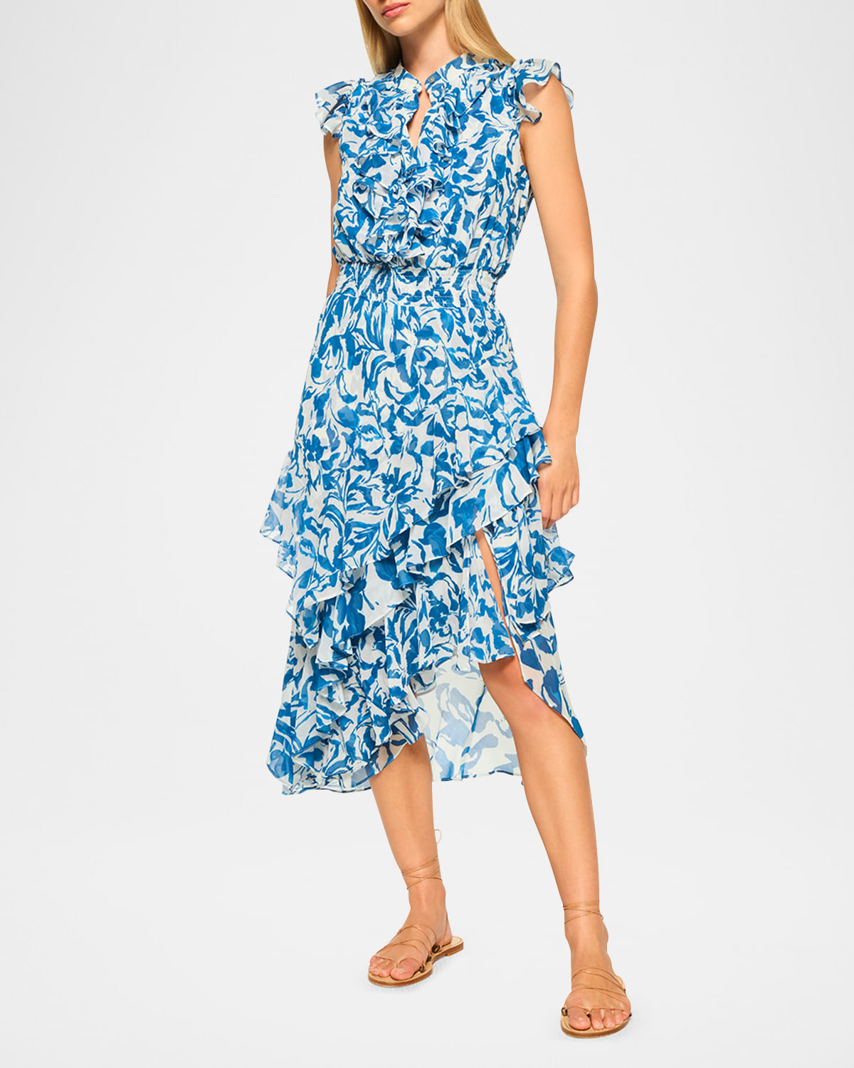 Ilysa Ruffle-Trim Midi Dress
