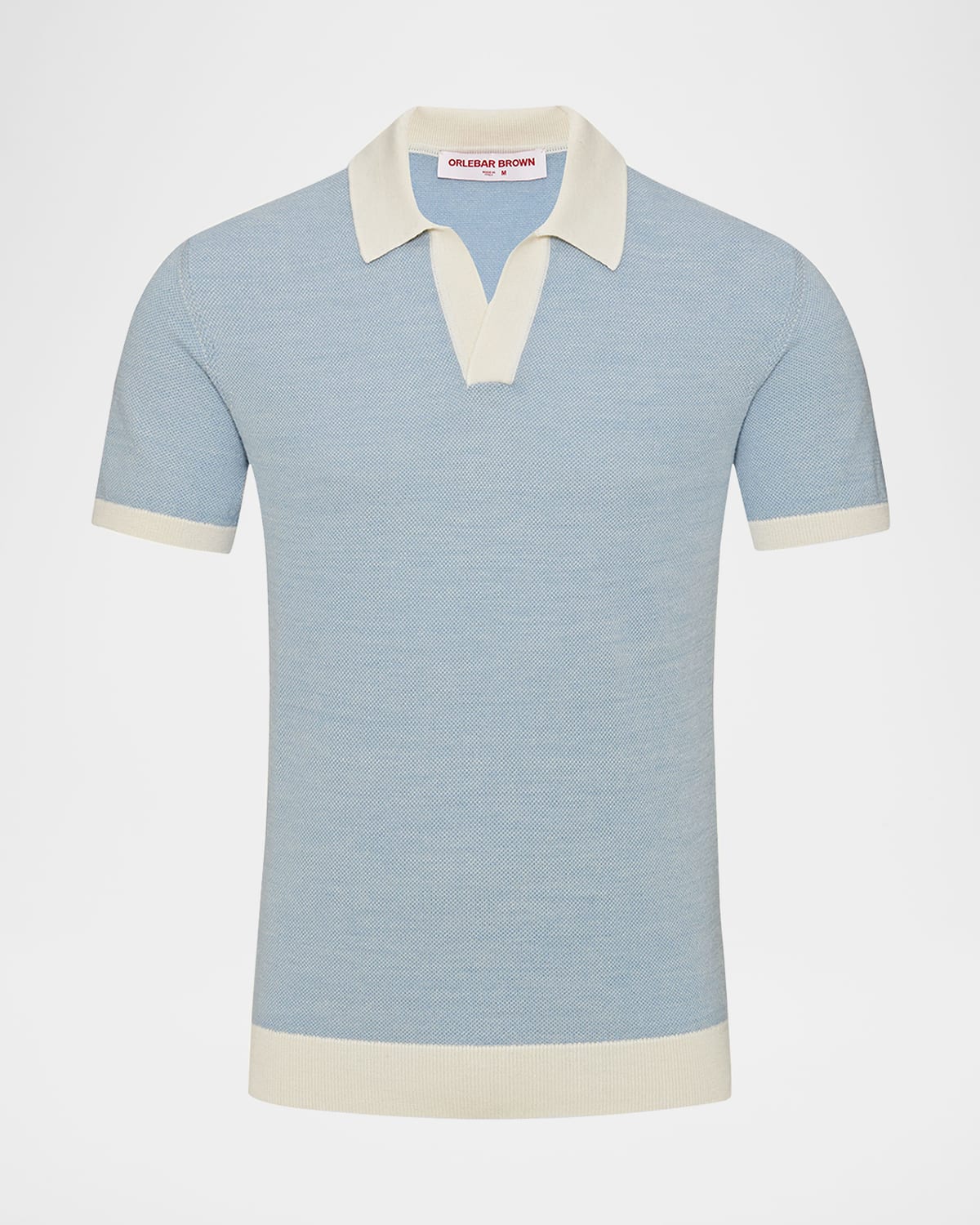 Orlebar Brown Horton Polo Shirt In River Blue/w