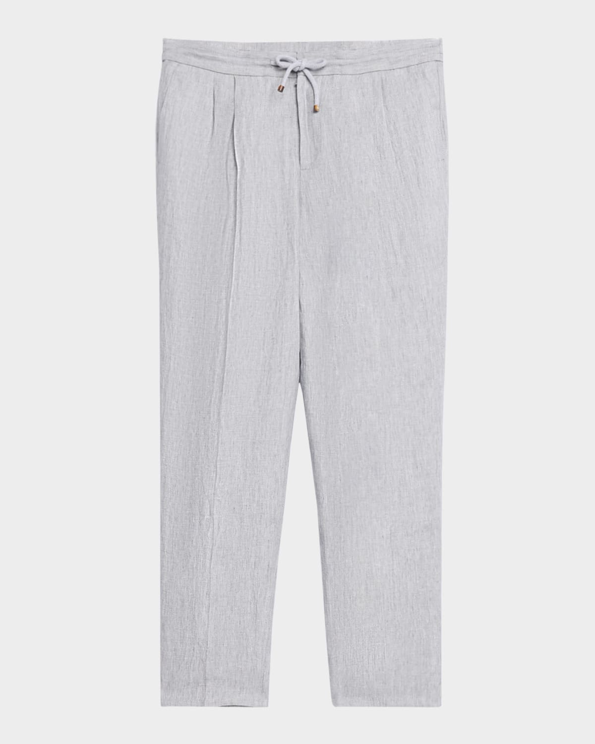 Brunello Cucinelli Men's Linen Chevron Drawstring Pants
