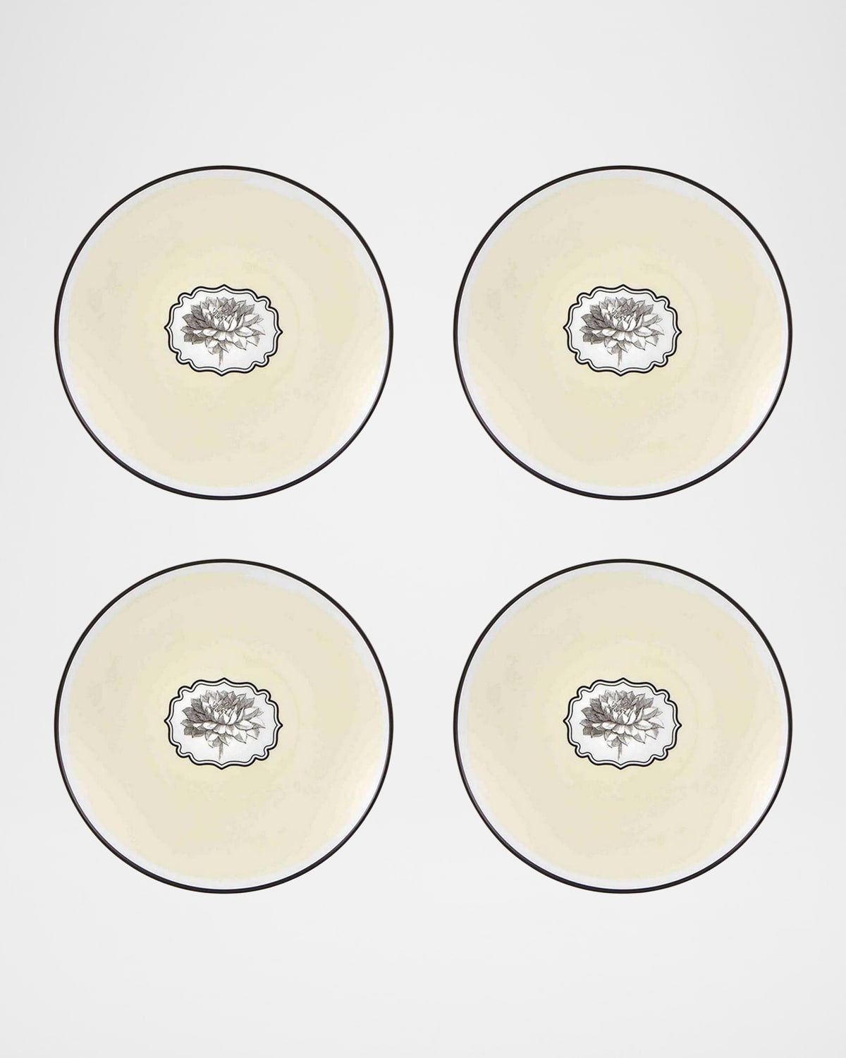 Christian Lacroix X Vista Alegre Herbariae Dessert Plates, Set Of 4 In Yellow