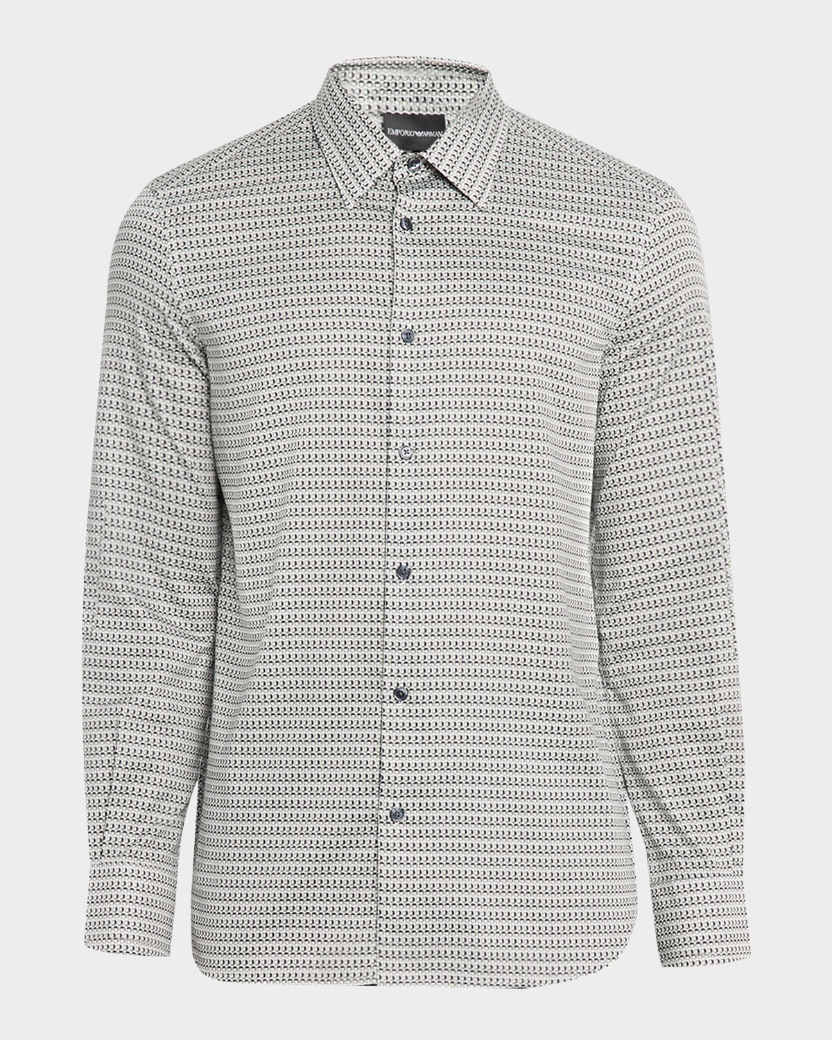 Emporio Armani Men's Cotton Circle-Print Sport Shirt