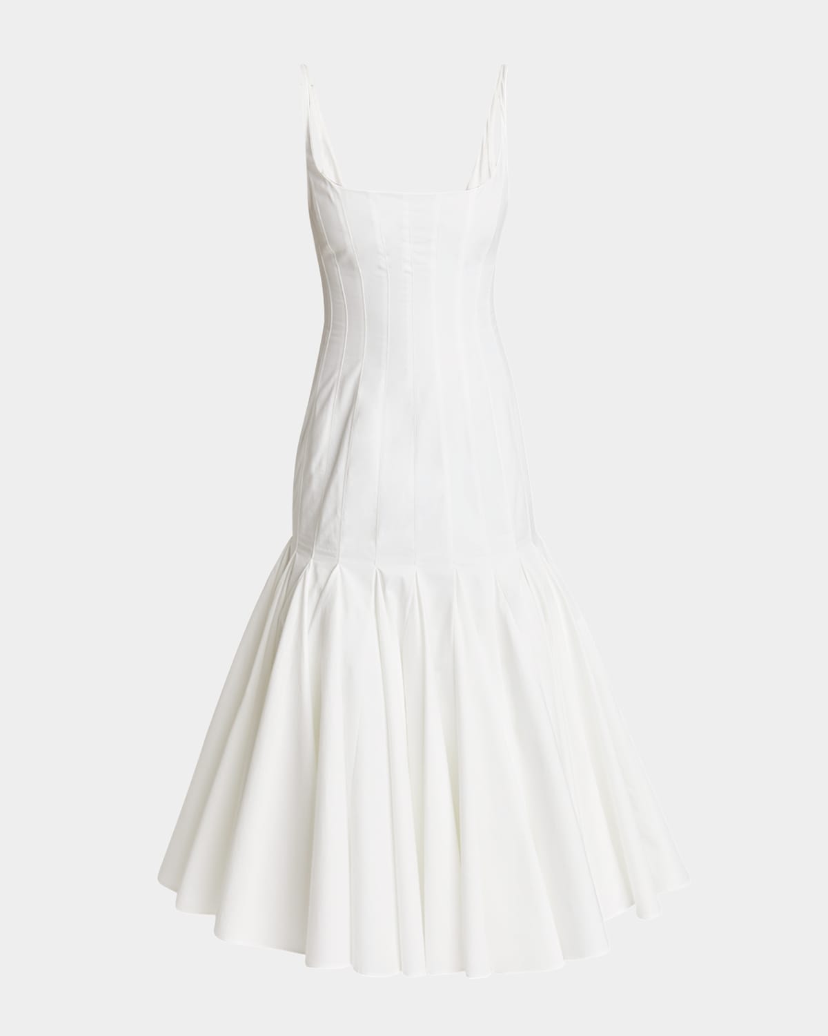 Jacquemus La Robe Agave White Sleeveless Long Dress With Square Neck And Flared Hem In Cotton Blend Woman In White