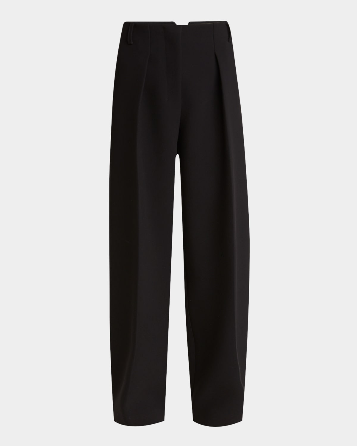 Shop Jacquemus Ovalo Pleated Wide-leg Pants In Black
