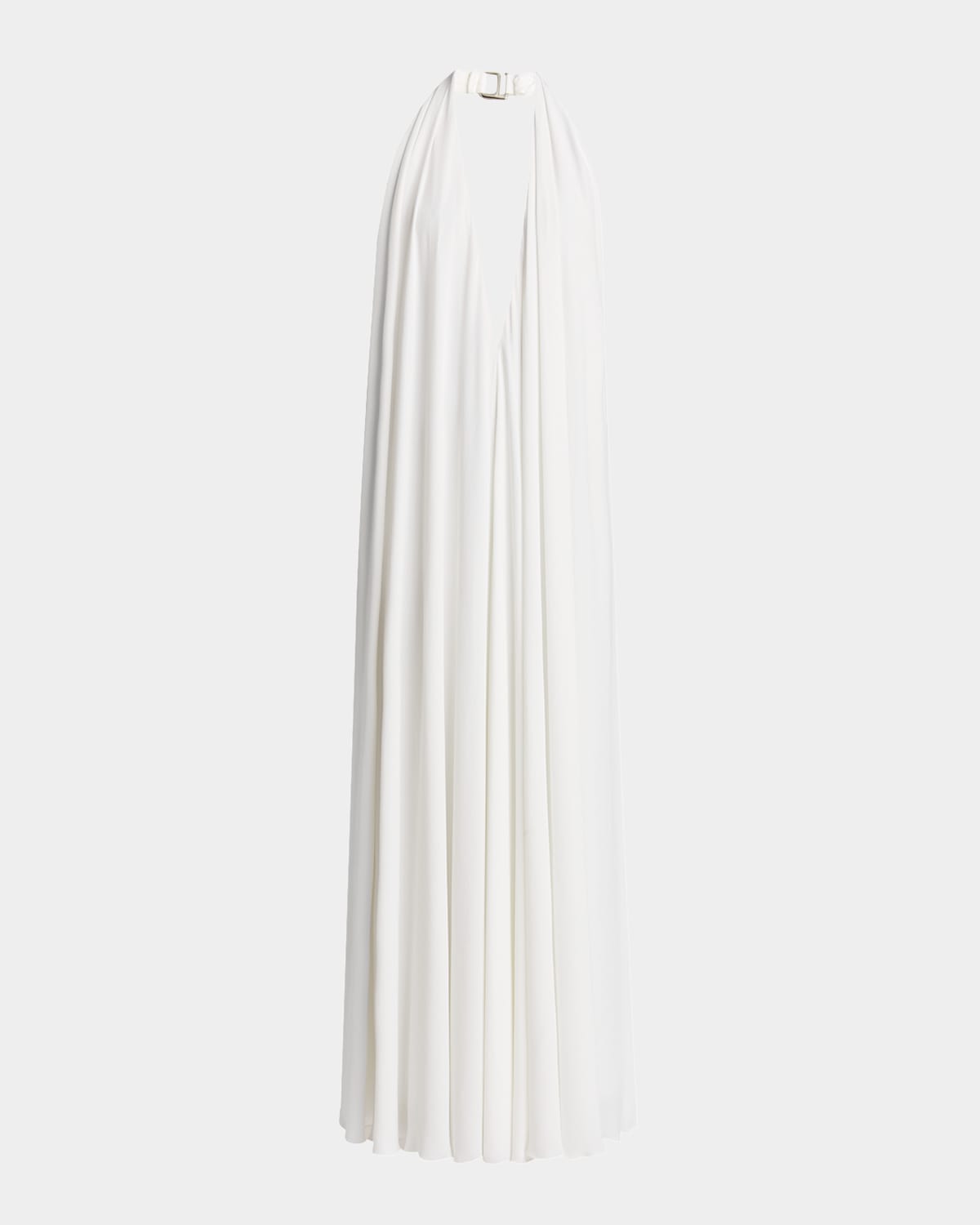 Jacquemus Norma Plunging Halter Backless Gown In White