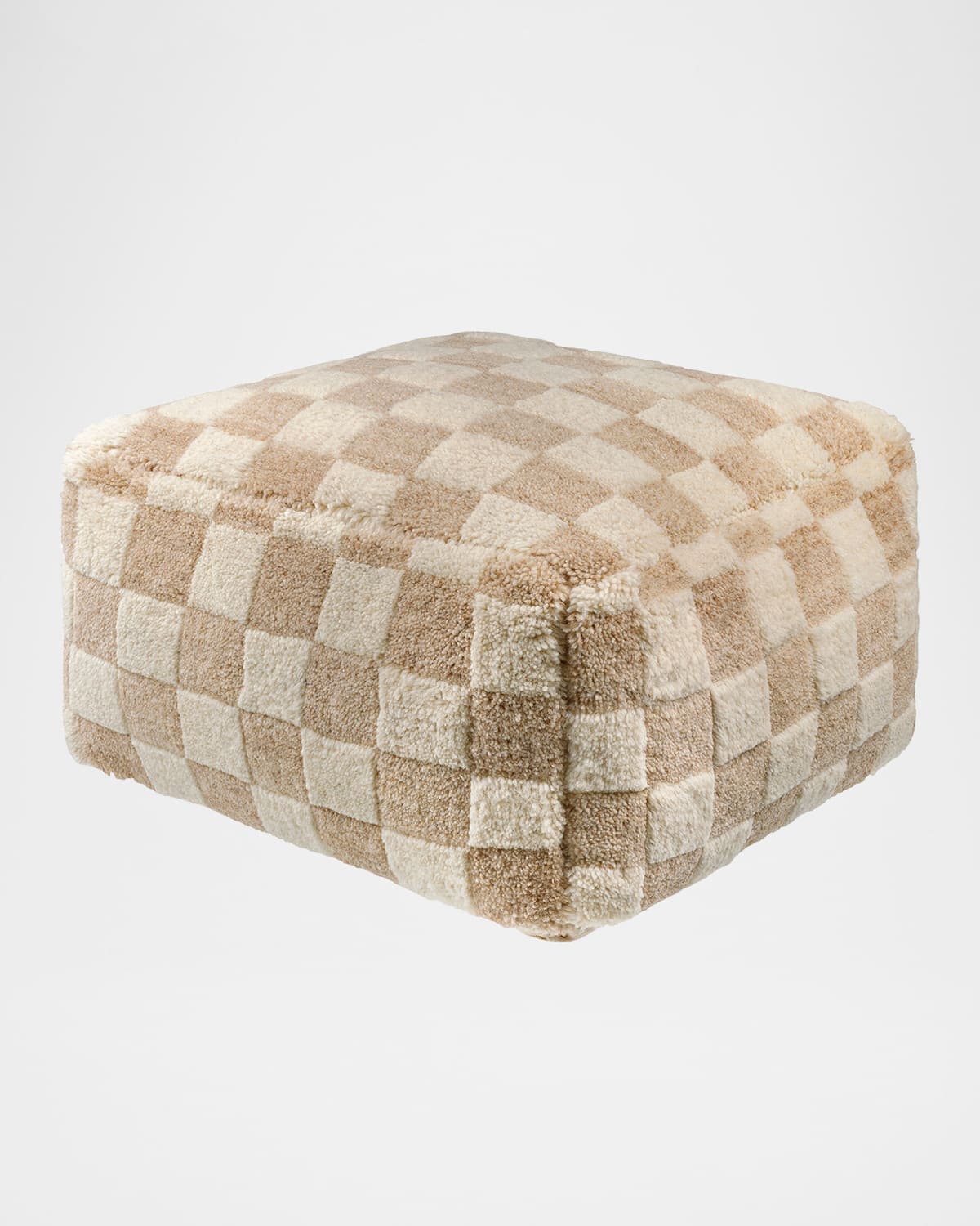 Shop Surya Lukas Handknot Pouf In Cream/beige