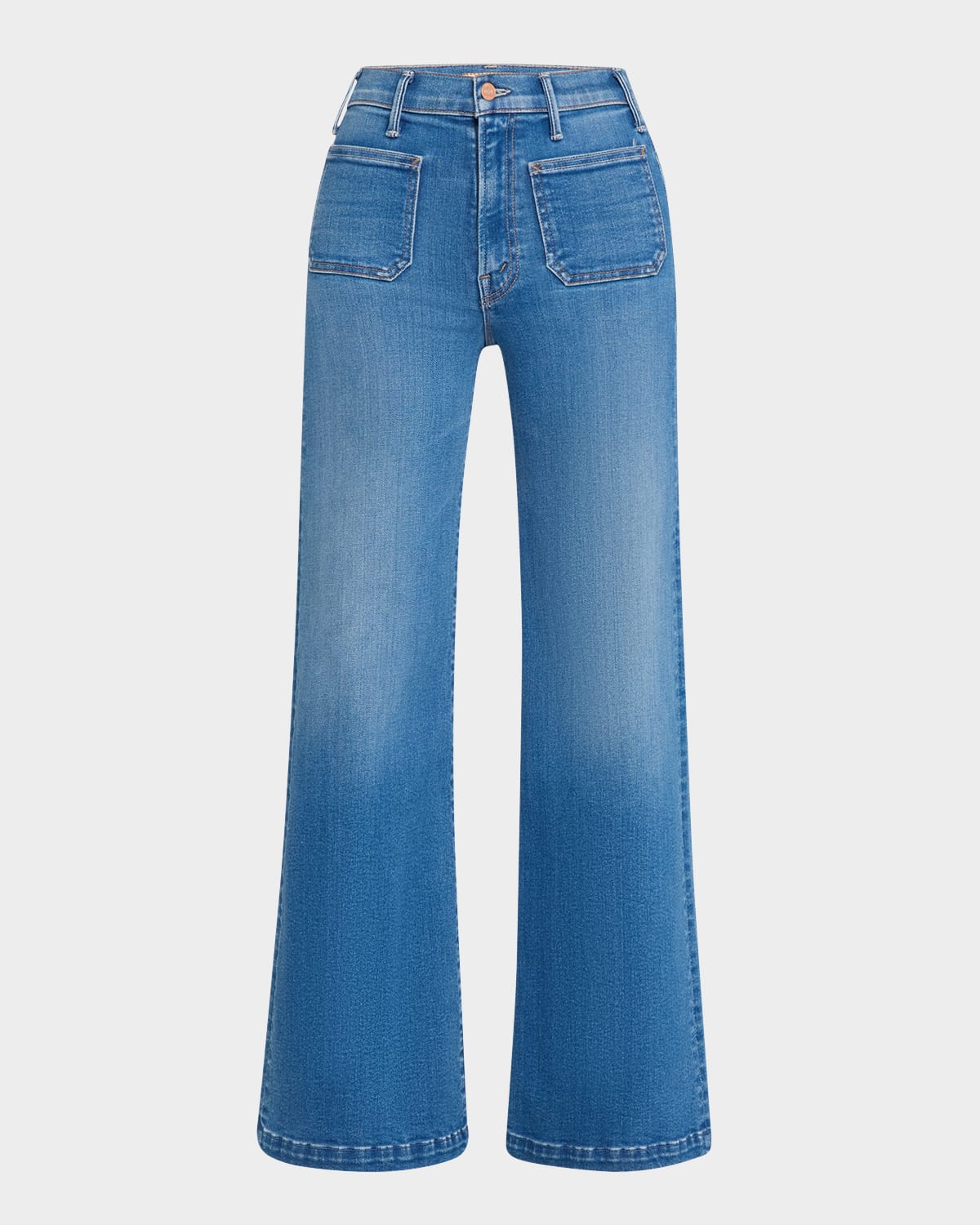 Mother Petites Lil Roller High Rise Patch Pocket Wide Leg Jeans In Piece By Piece In Piece By Piece