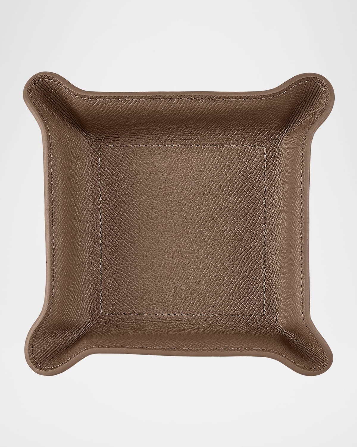 Graphic Image Men's Small Leather Catchall Tray In Taupe