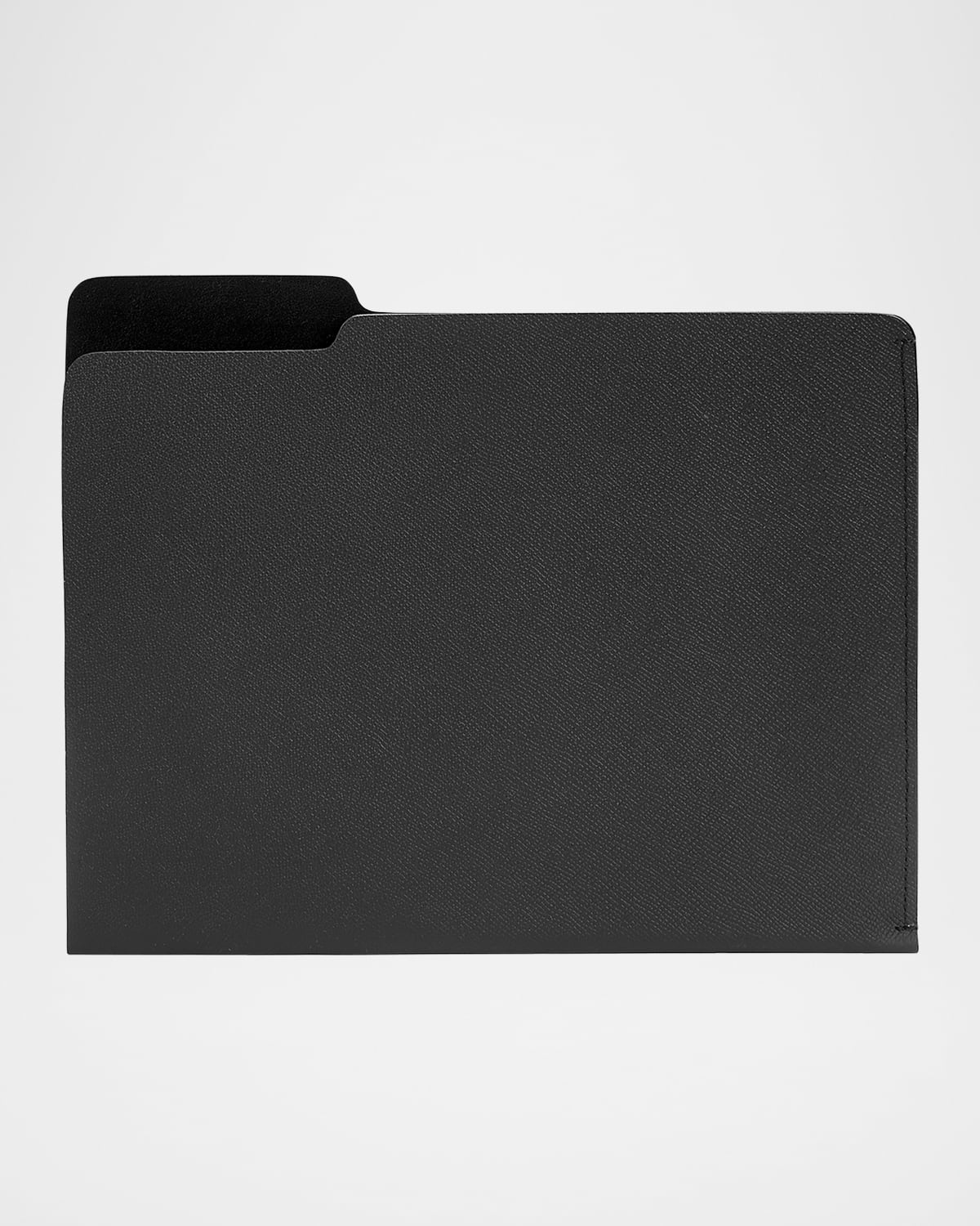 Graphic Image Men's Leather File Folder In Black