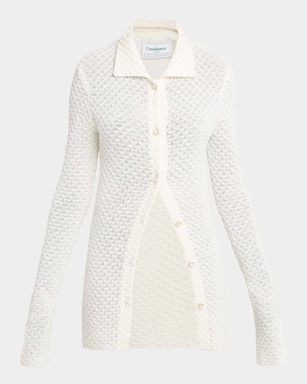 Long Textured Knit Summer Shirt