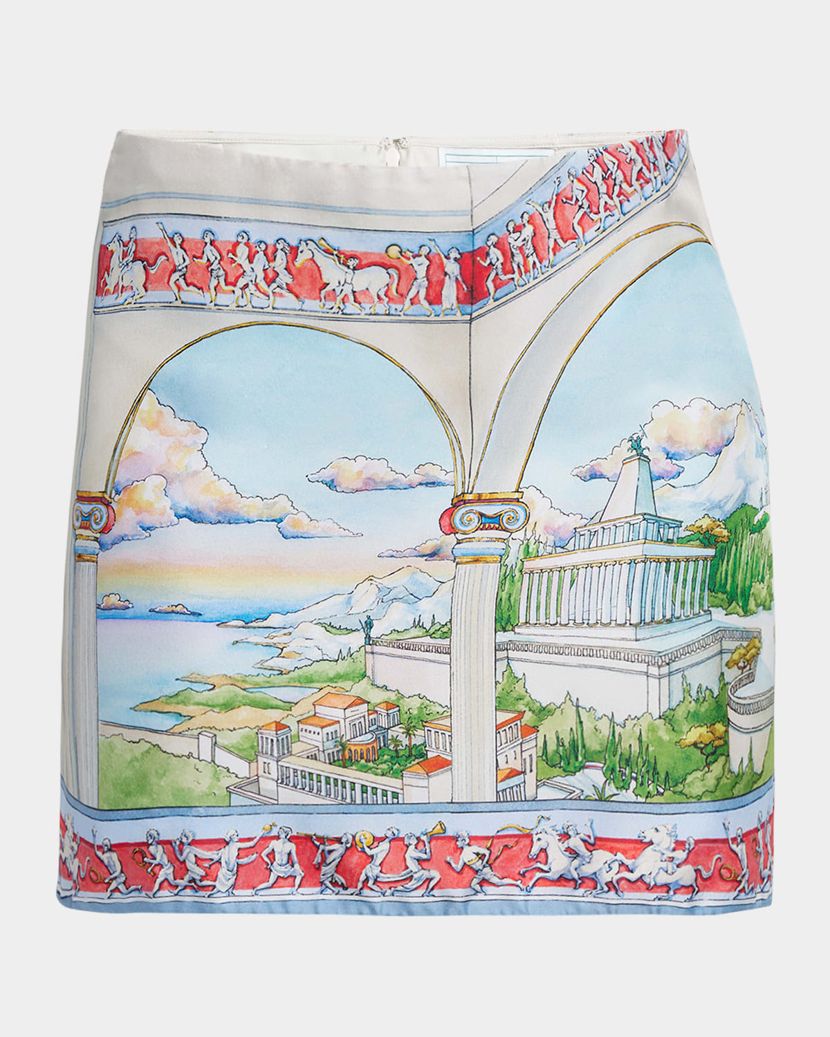 Printed Silk Mini Skirt