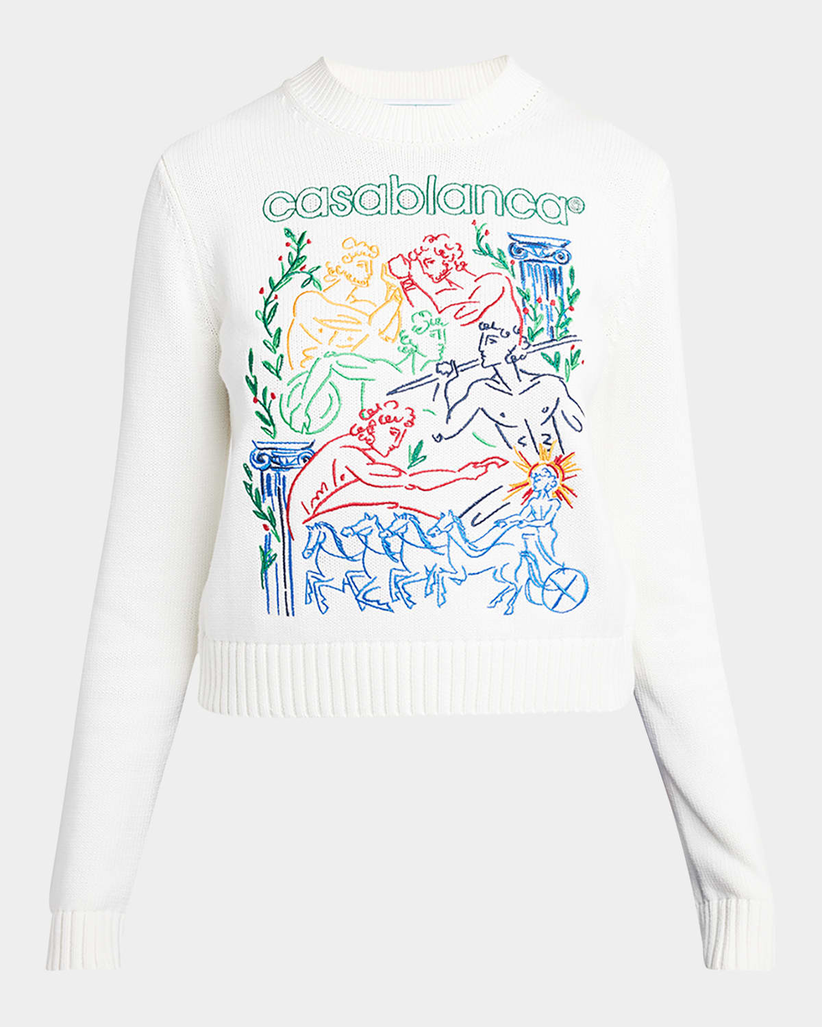 Logo Embroidered Crewneck Sweater
