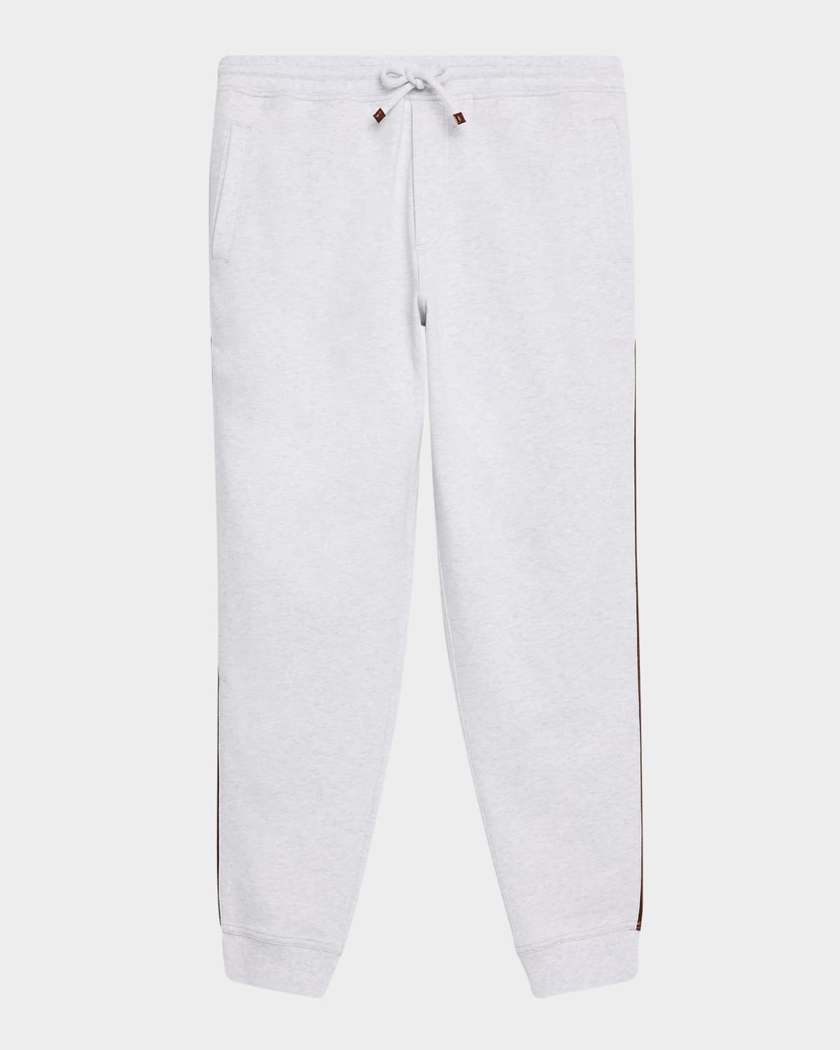 Men's Leather-Trim Drawstring Sweatpants