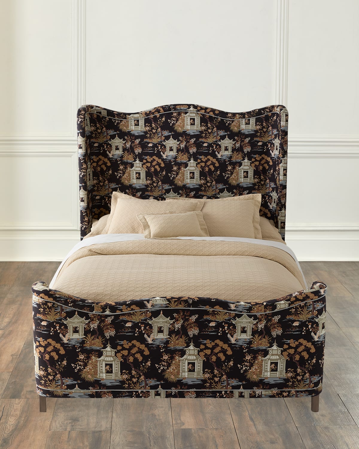 Massoud Kingston Wingback King Bed In Black