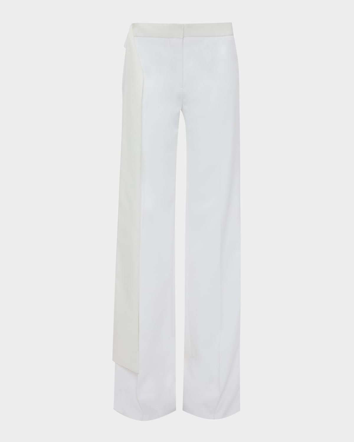 VICTORIA BECKHAM GIGI WOOL-BLEND SATIN-TRIM TROUSERS 