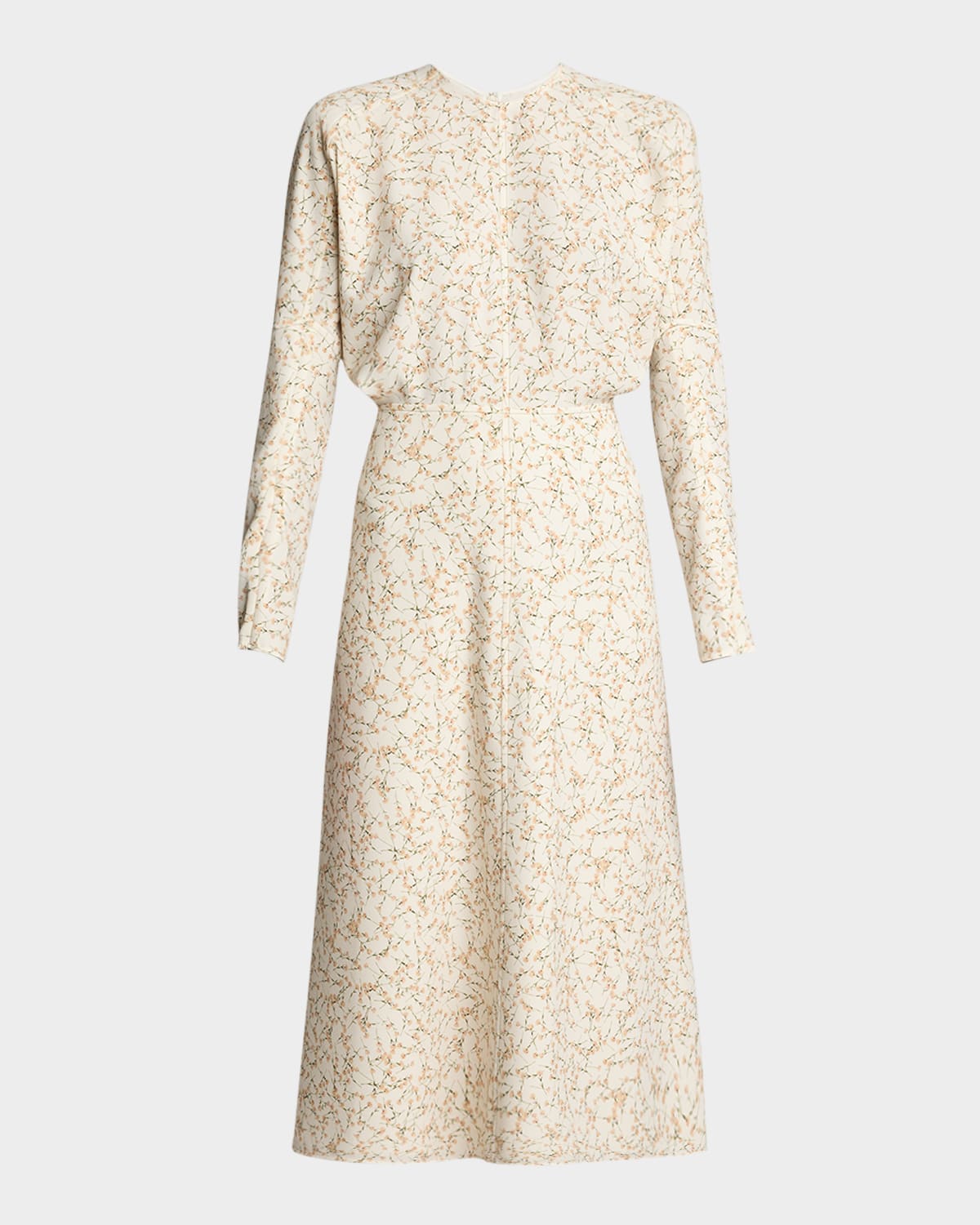 VICTORIA BECKHAM PRINTED DOLMAN-SLEEVE MIDI DRESS 