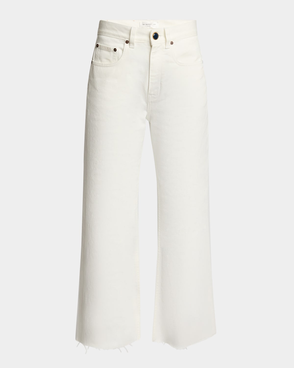 Victoria Beckham High-rise Wide-leg Crop Jeans In Washed White