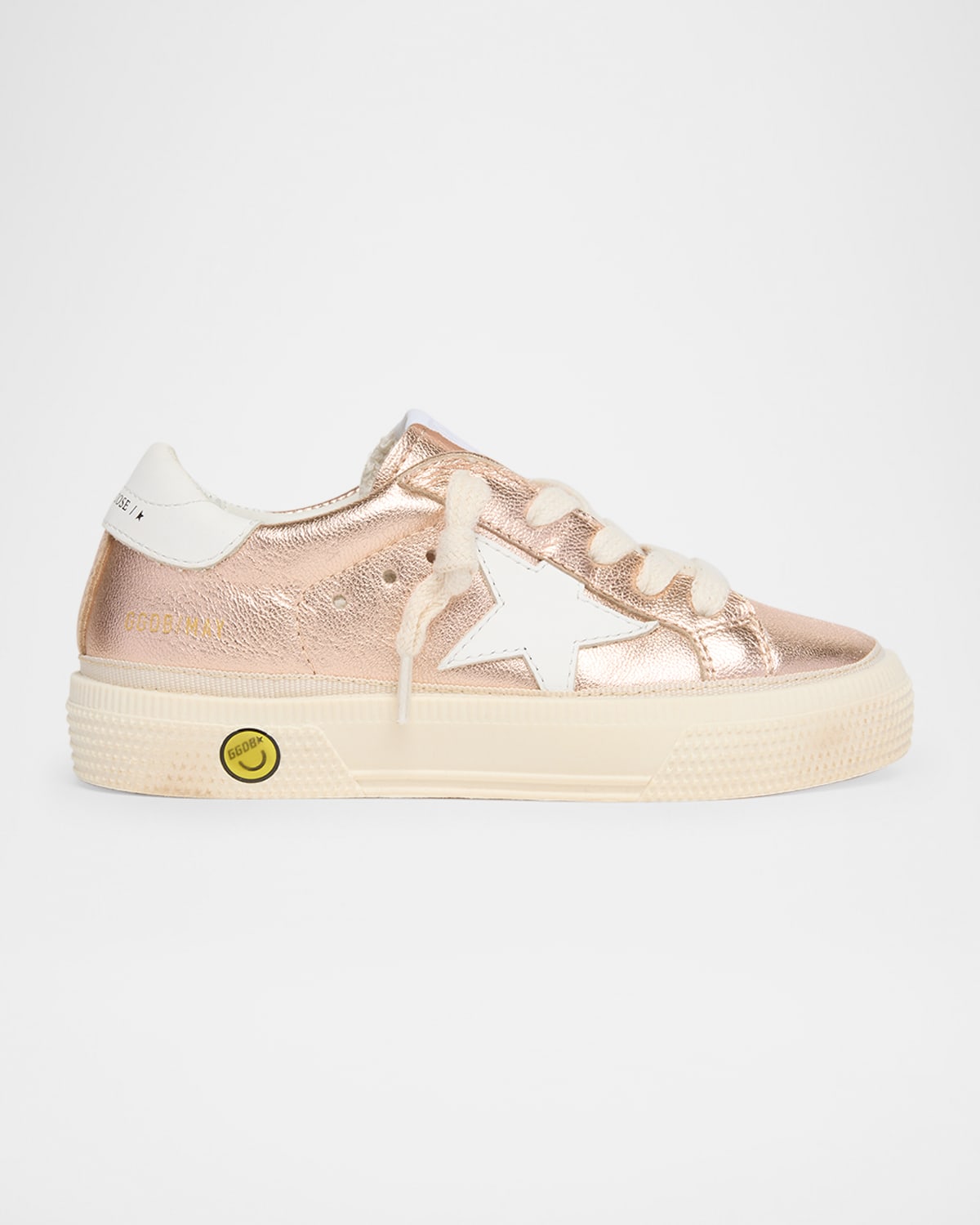 GOLDEN GOOSE GIRL'S MAY LAMINATED LEATHER LOW-TOP SNEAKERS, TODDLER/KIDS 