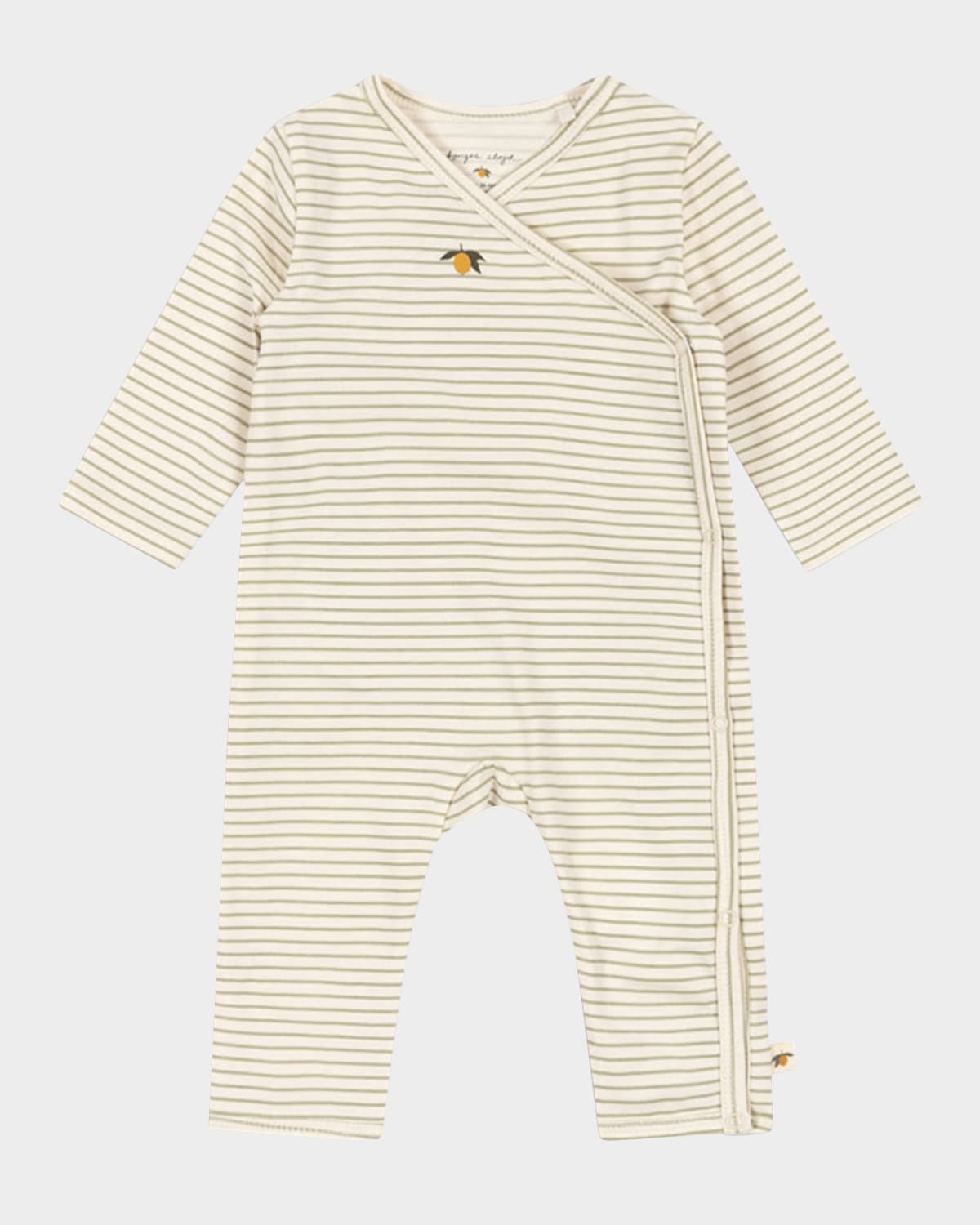 Konges Slojd Kid's Fruit Motif Coverall In Tea Stripe